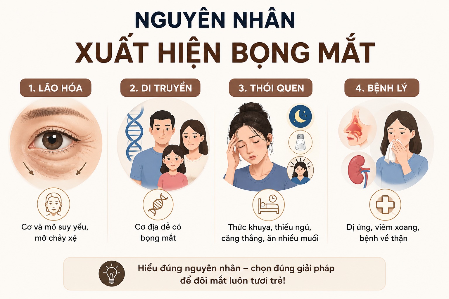 Bí quyết trị bọng mắt tận gốc cho đôi mắt trẻ trung rạng rỡ Nguyên nhân xuất hiện bọng mắt