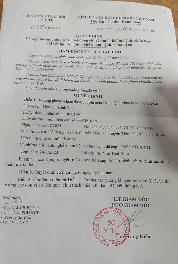 Giấy phép của cơ sở 