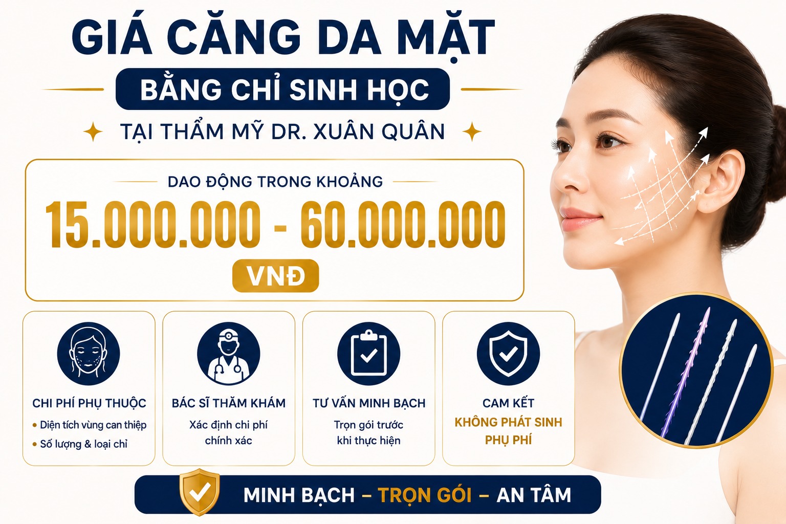 Căng chỉ sinh học là gì? Giữ được bao lâu và có an toàn không? căng chỉ sinh học