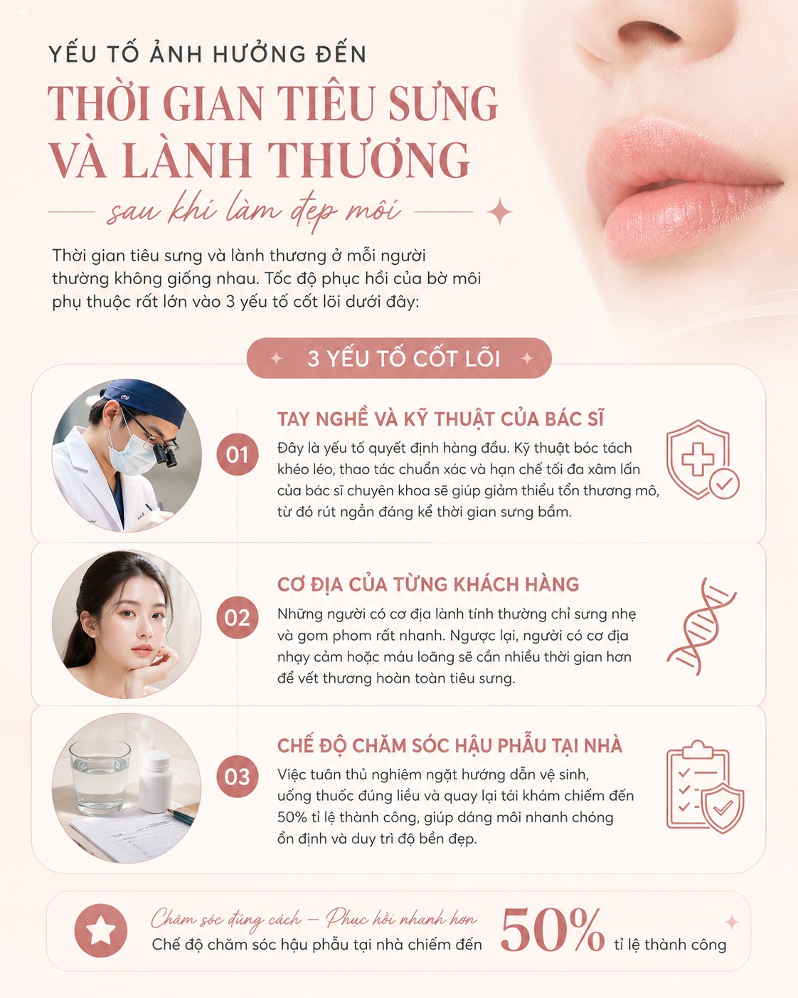 How long does it take for swelling to go down after lip surgery? cắt môi bao lâu hết sưng