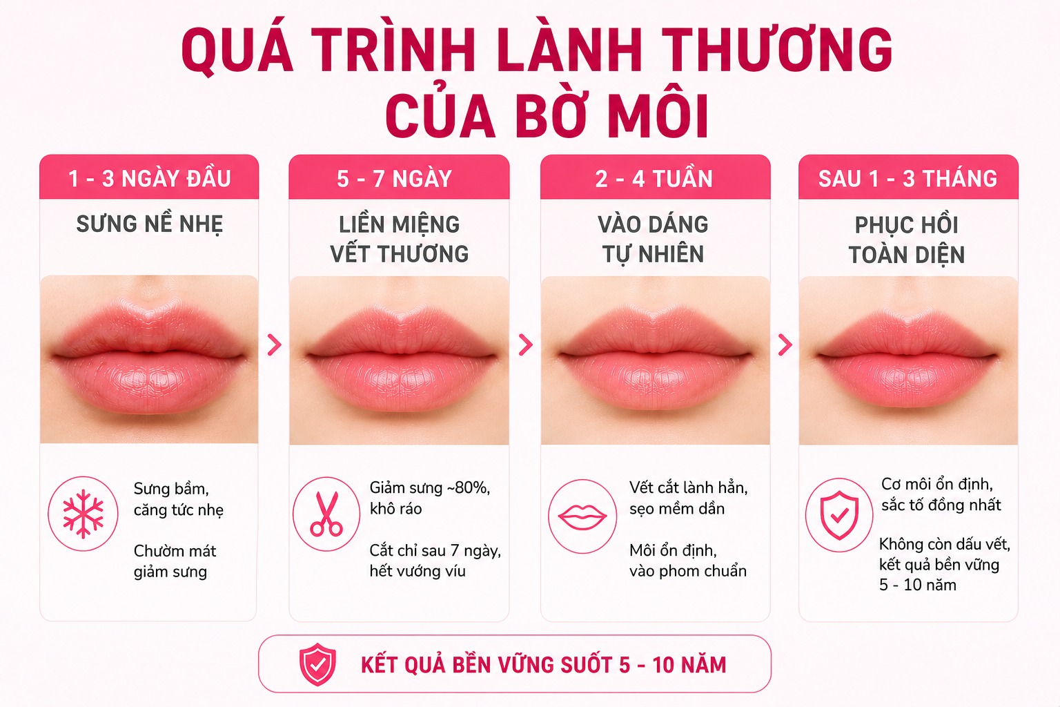 Sau khi cắt môi bao lâu thì lành? Mẹo chăm sóc môi nhanh vào dáng cắt môi bao lâu thì lành