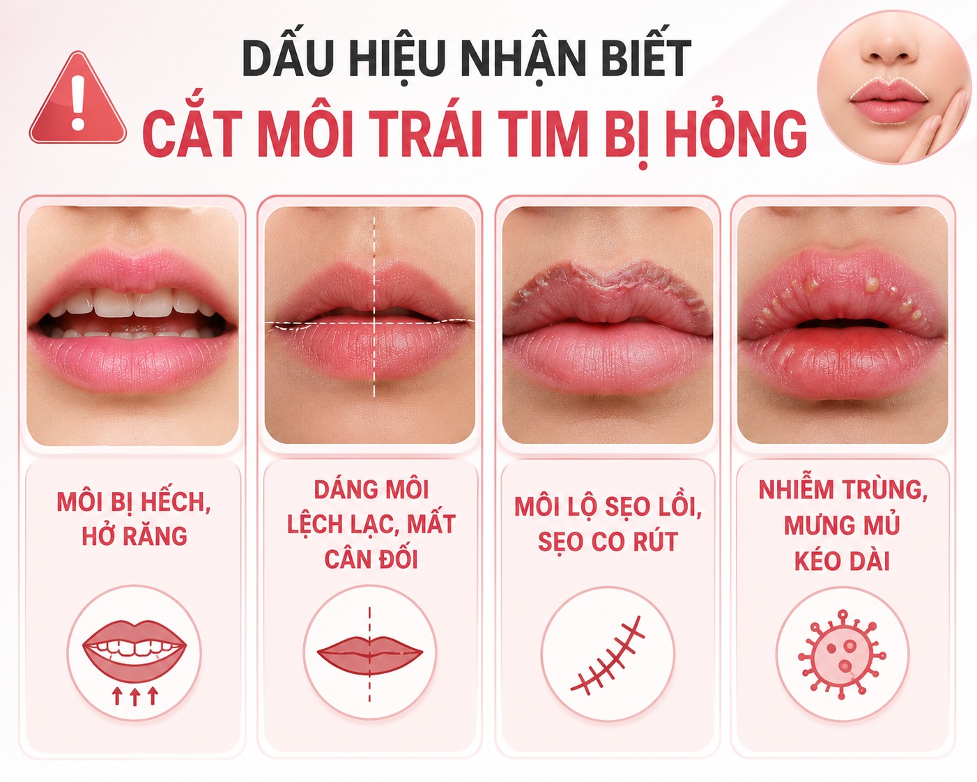 Cắt môi trái tim bị hỏng: Dấu hiệu nhận biết & Cách khắc phục an toàn cắt môi trái tim bị hỏng