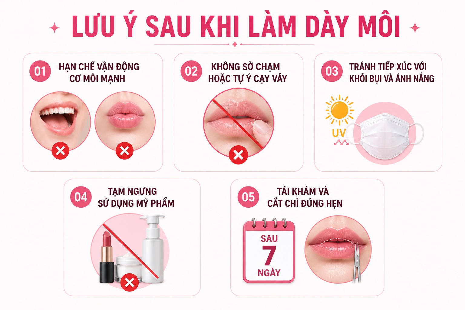 Hướng dẫn chăm sóc môi sau khi cắt giúp môi nhanh lành, lên phom chuẩn chăm sóc môi sau khi cắt