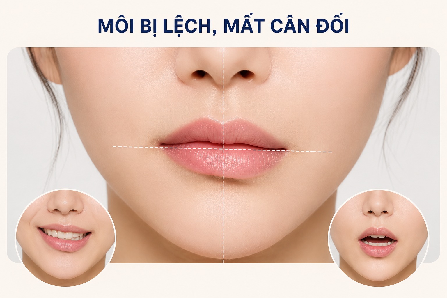 Môi bị lệch, mất cân đối 