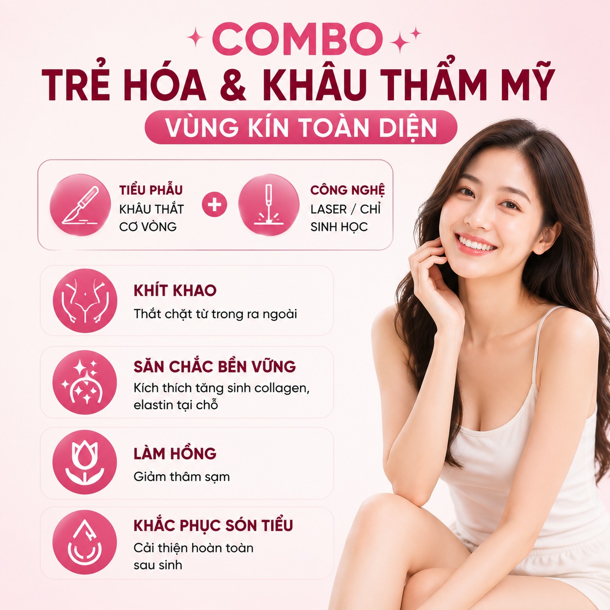 Thu nhỏ tầng sinh môn khâu thẩm mỹ tầng sinh môn