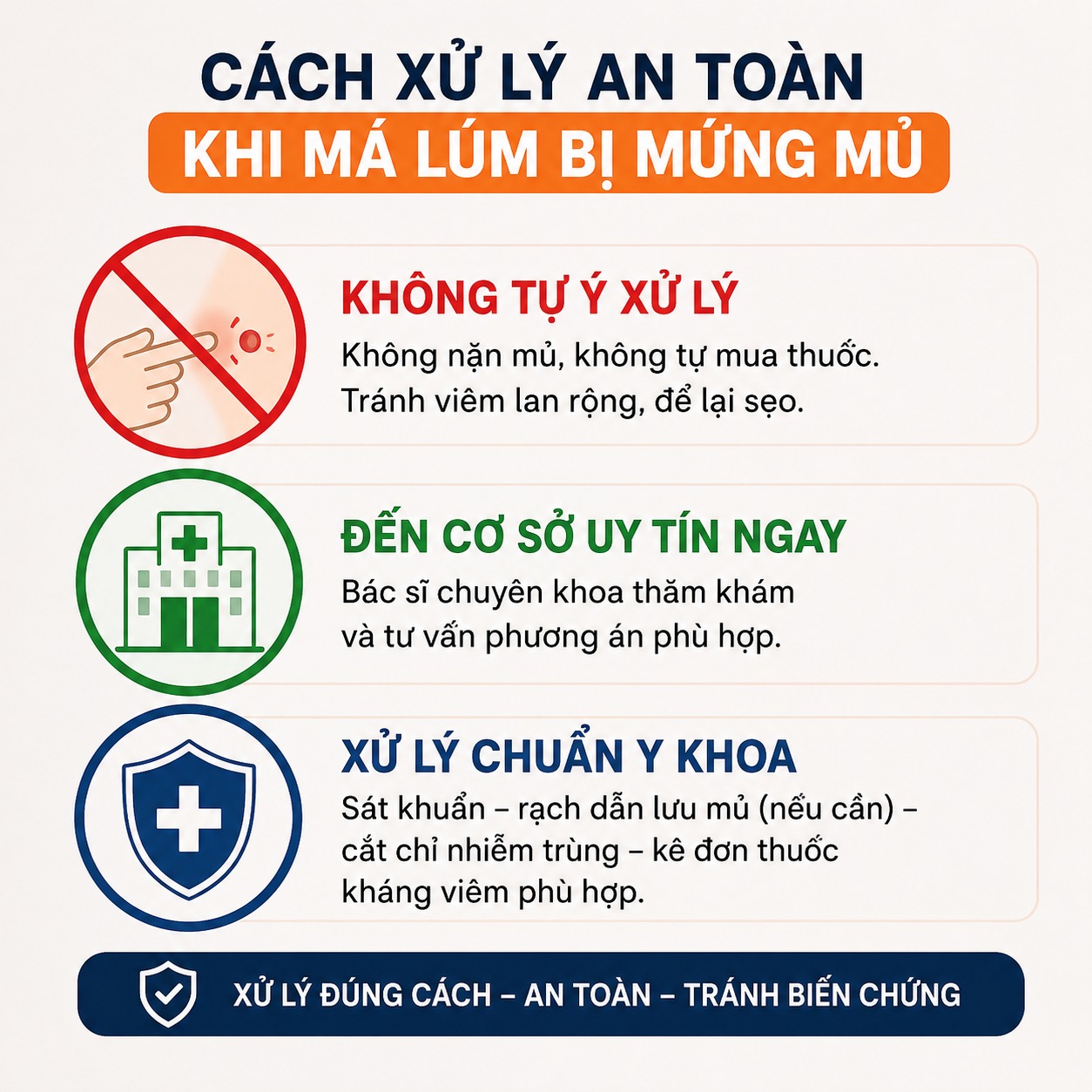Cách xử lý an toàn khi phát hiện làm má lúm bị mưng mủ
