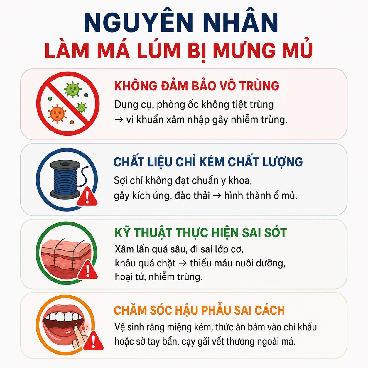 Nguyên nhân làm má lúm bị mưng mủ