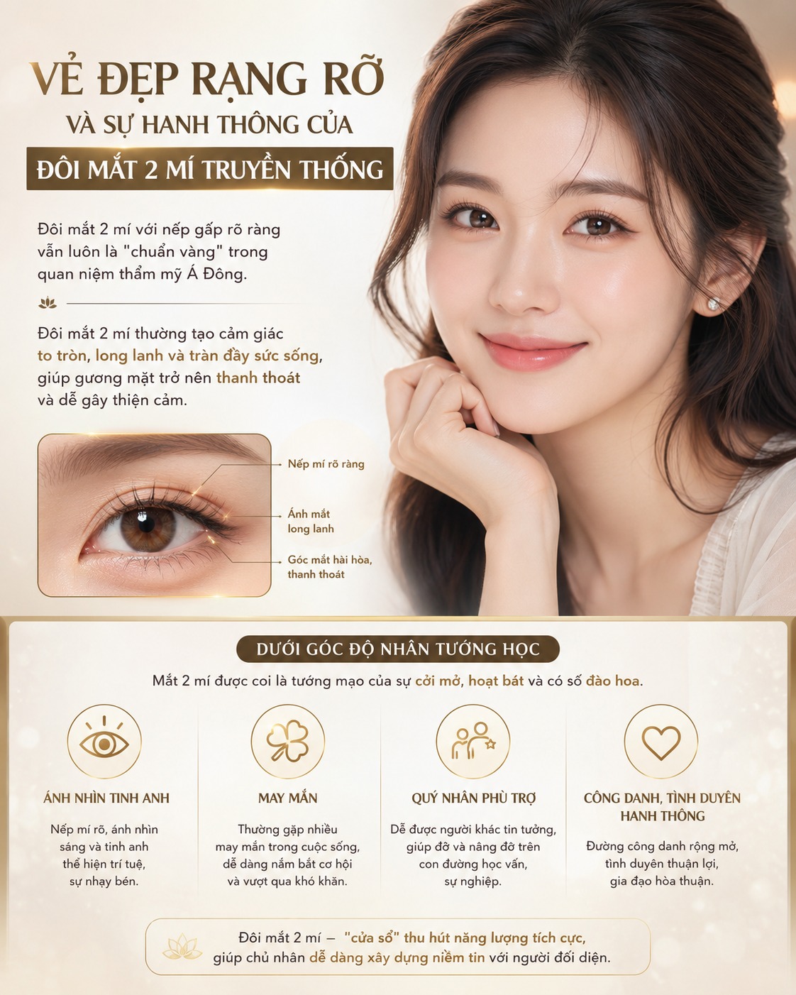 Mắt 1 mí hay 2 mí đẹp hơn? Cách tạo mắt 1 mí thành 2 mí rõ nét mắt 1 mí hay 2 mí đẹp hơn