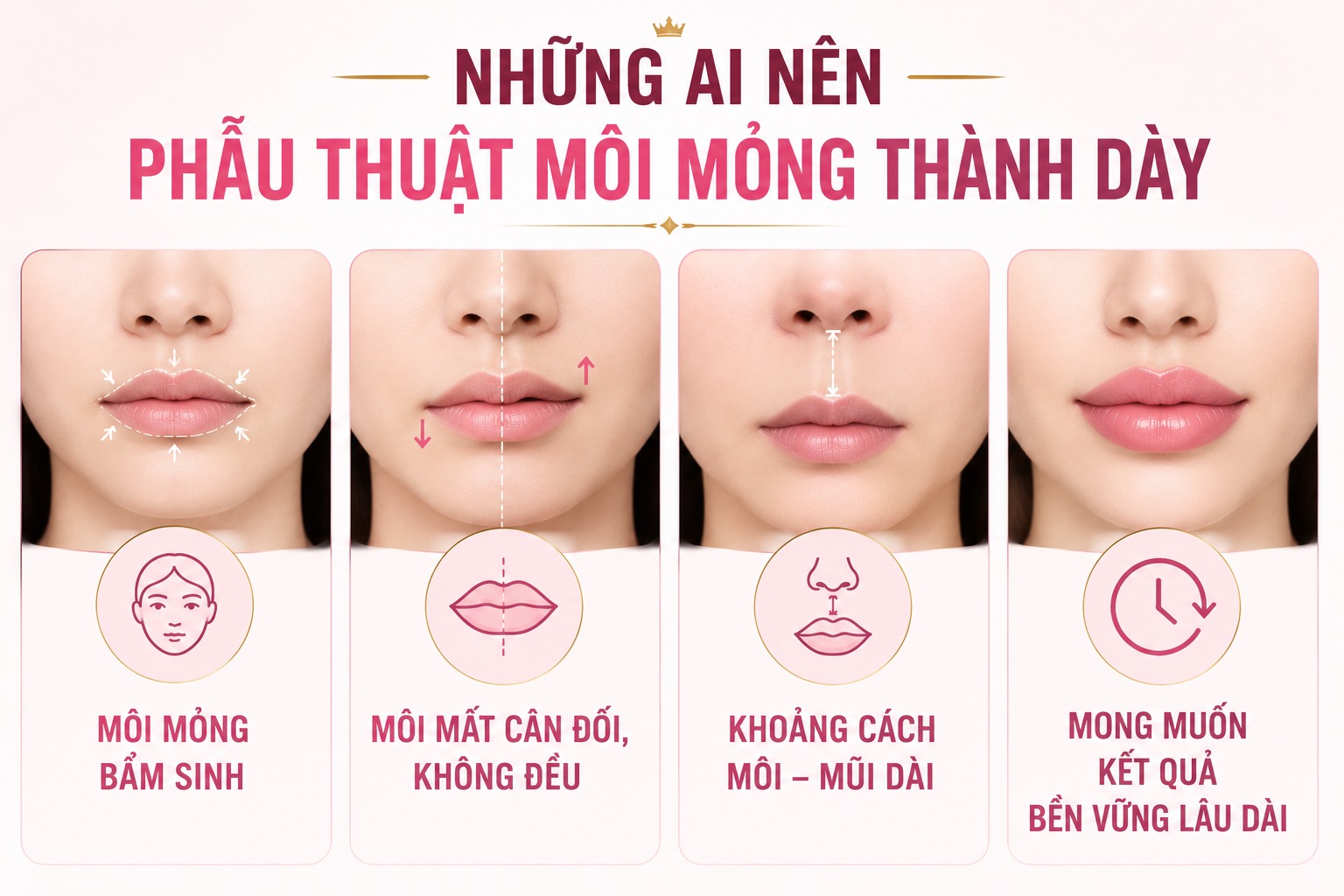 Phẫu thuật môi mỏng thành dày: Bí quyết sở hữu bờ môi quyến rũ Những ai nên phẫu thuật môi mỏng thành dày
