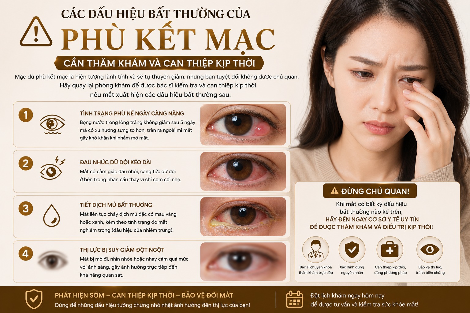 Bị phù kết mạc sau cắt mí có nguy hiểm không? Bao lâu thì hết? phù kết mạc sau cắt mí