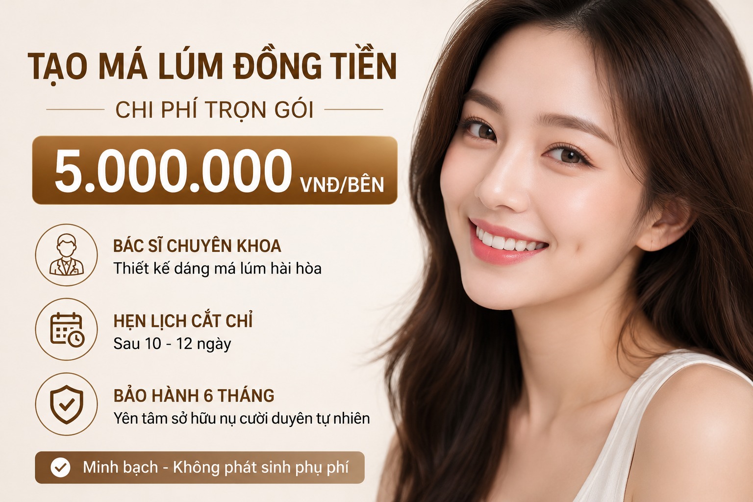 tạo má lúm đồng tiền có đau không