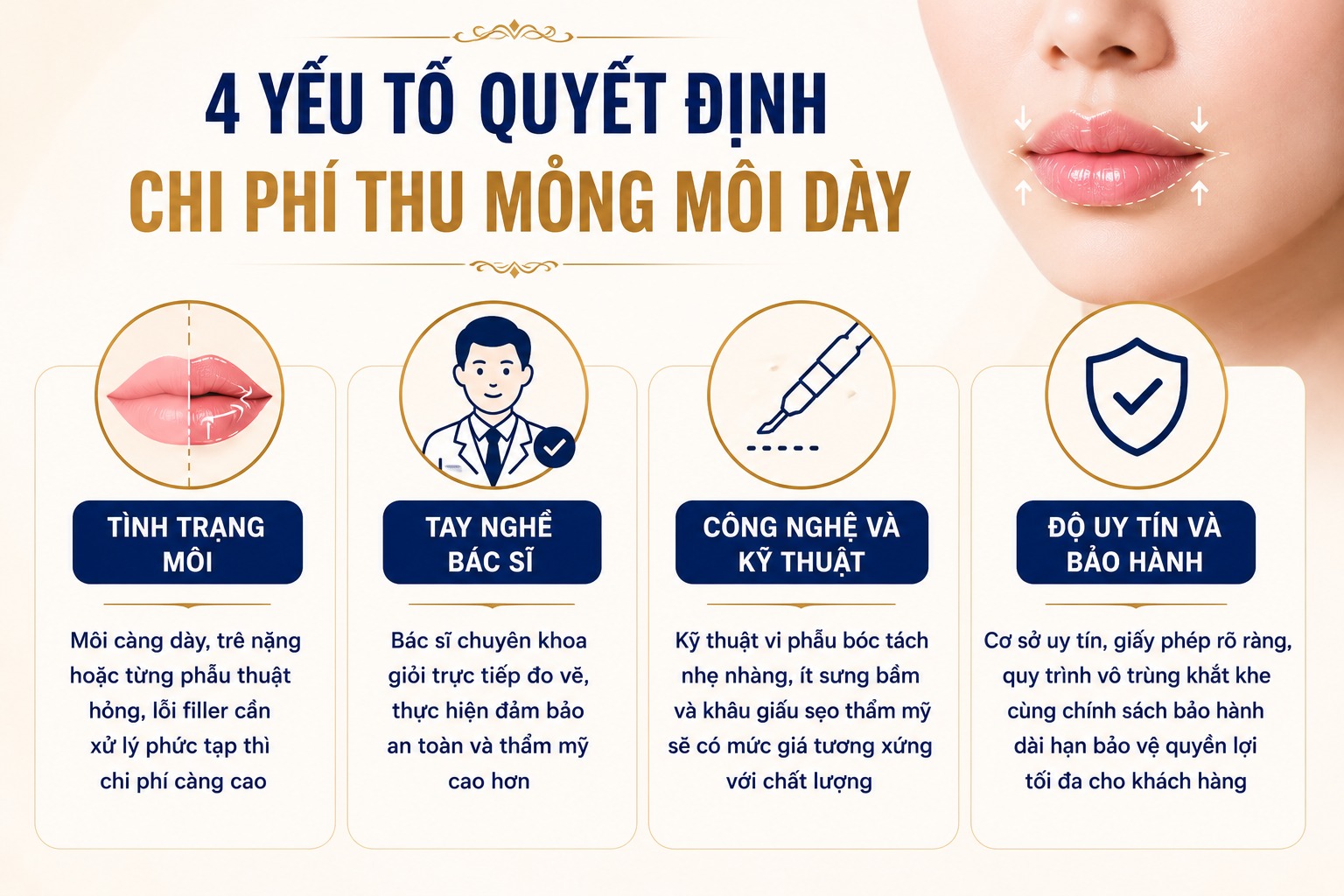 Thu mỏng môi dày giá bao nhiêu? Bảng giá tạo hình môi mới nhất thu mỏng môi dày giá bao nhiêu