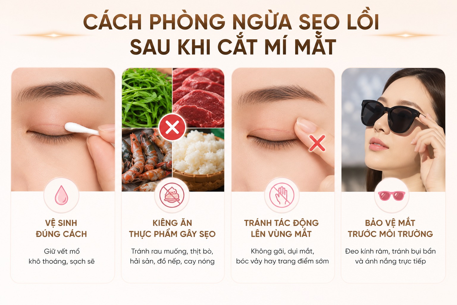 Cắt mí bị sẹo lồi có sửa được không? Nguyên nhân và hướng xử lý Cách phòng ngừa sẹo lồi sau khi cắt mí mắt