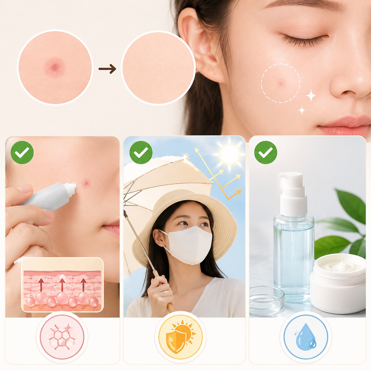 Cách chăm sóc da khi tẩy nốt ruồi giai đoạn sau khi bong vảy
