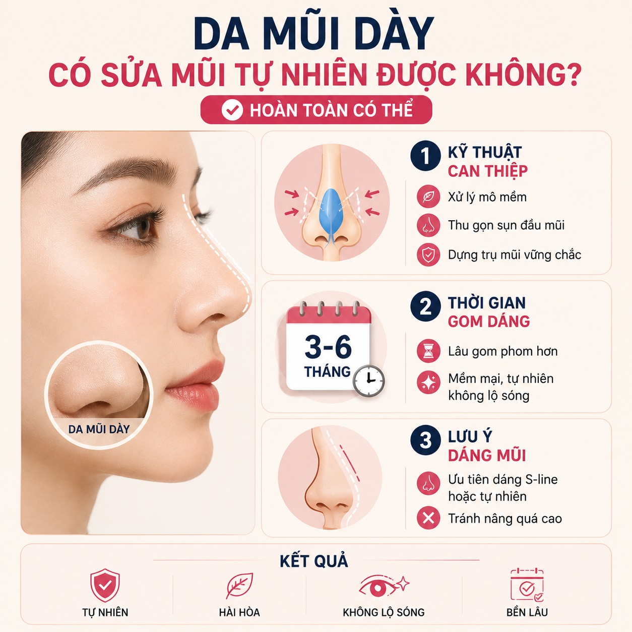 Da mũi dày có sửa mũi tự nhiên được không?