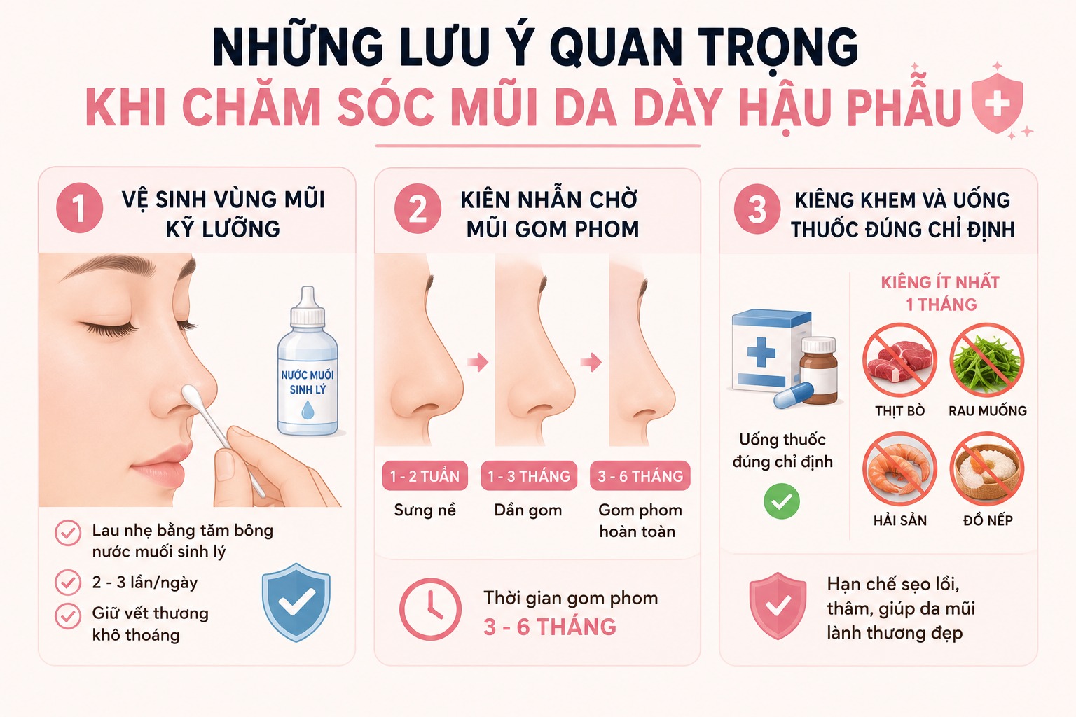Da mũi dày có sửa mũi tự nhiên được không? Những điều cần biết trước khi nâng Những lưu ý quan trọng khi chăm sóc mũi da dày hậu phẫu