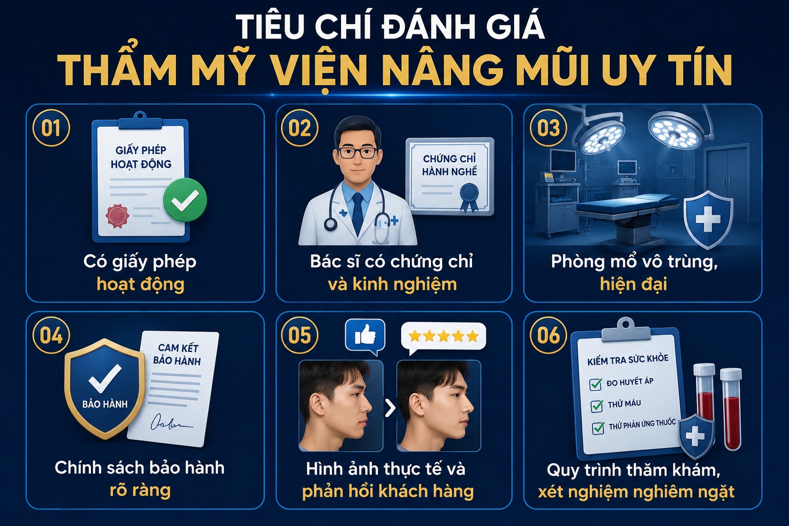 Tiêu chí đánh giá một thẩm mỹ viện nâng mũi uy tín