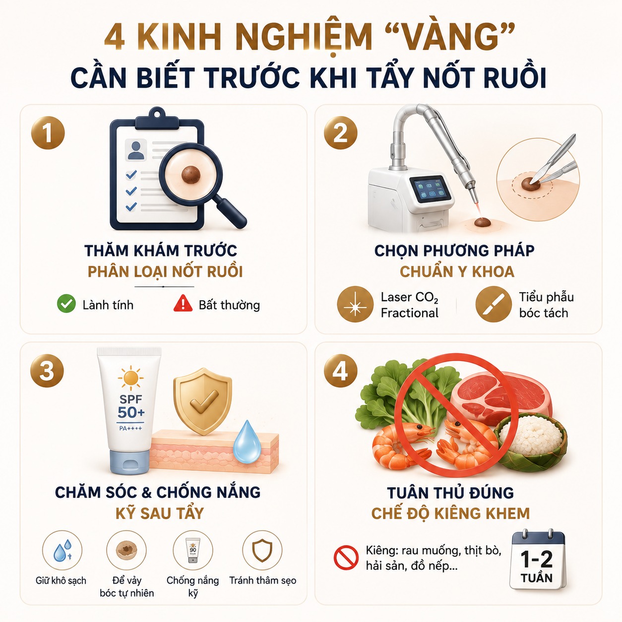 Top 3 địa chỉ tẩy nốt ruồi uy tín ở Hà Nội an toàn, không để lại sẹo 4 kinh nghiệm "vàng" cần biết trước khi tẩy nốt ruồi
