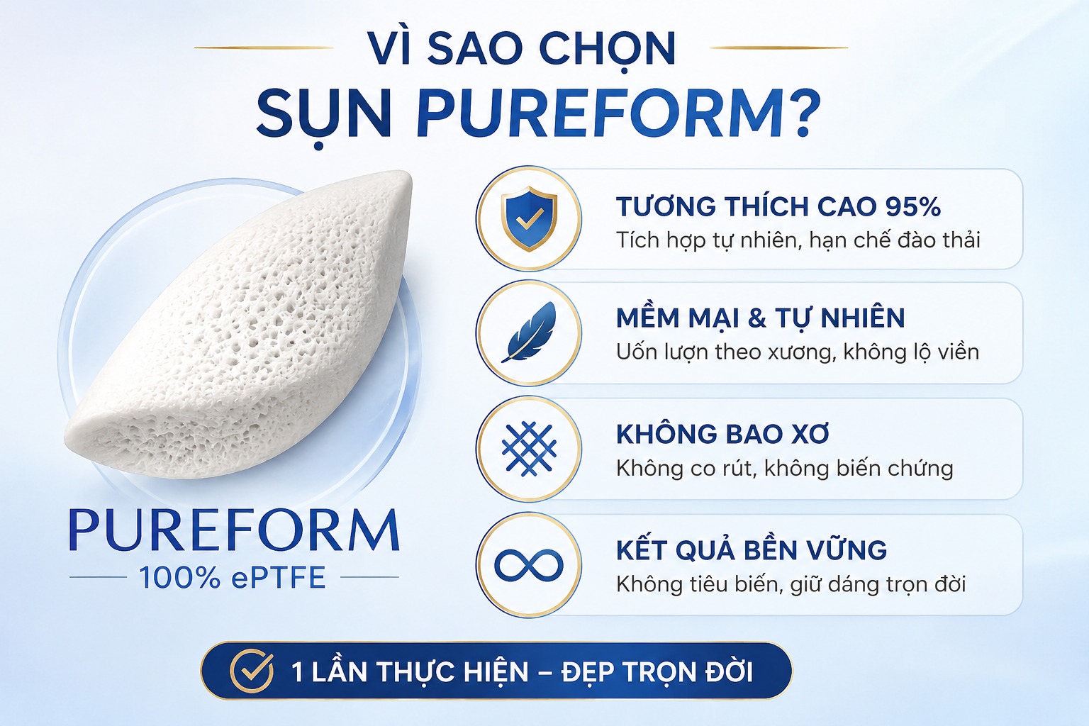 Độn thái dương Pureform Lý do nên chọn sụn Pureform thay vì các chất liệu khác