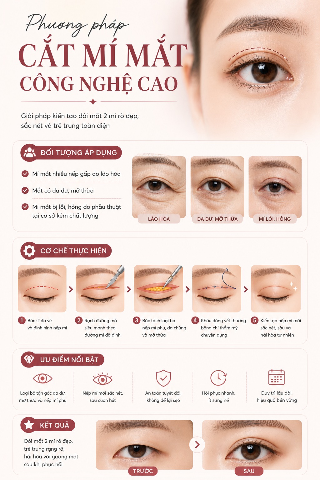 Nguyên nhân khiến mí mắt nhiều nếp gấp & Cách khắc phục hiệu quả Phương pháp cắt mí mắt công nghệ cao