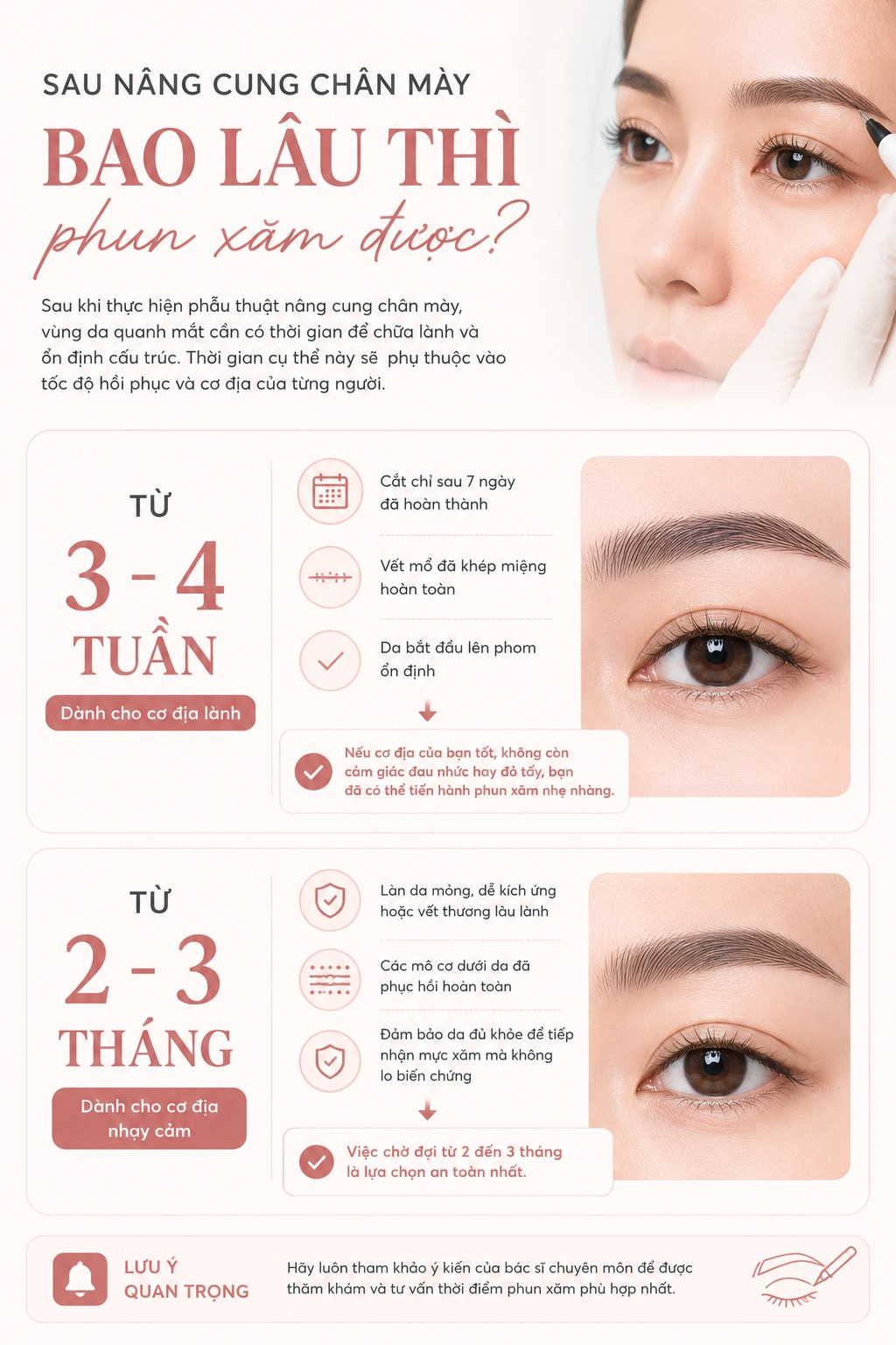 Nâng cung mày bao lâu thì xăm được?