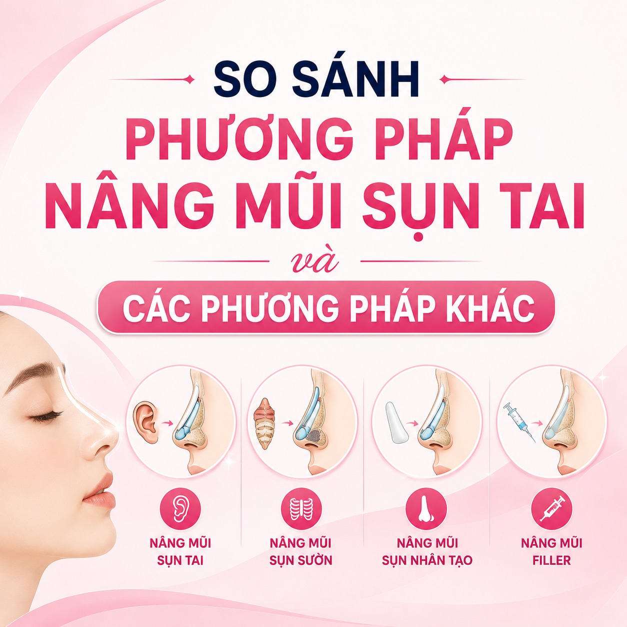 So sánh phương pháp nâng mũi sụn tai và các phương pháp khác