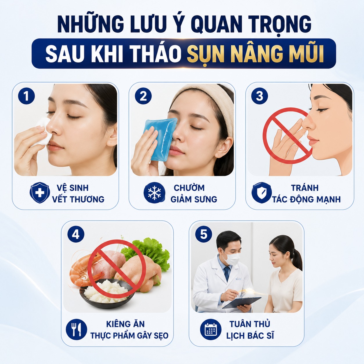 Những lưu ý quan trọng sau khi tháo sụn nâng mũi