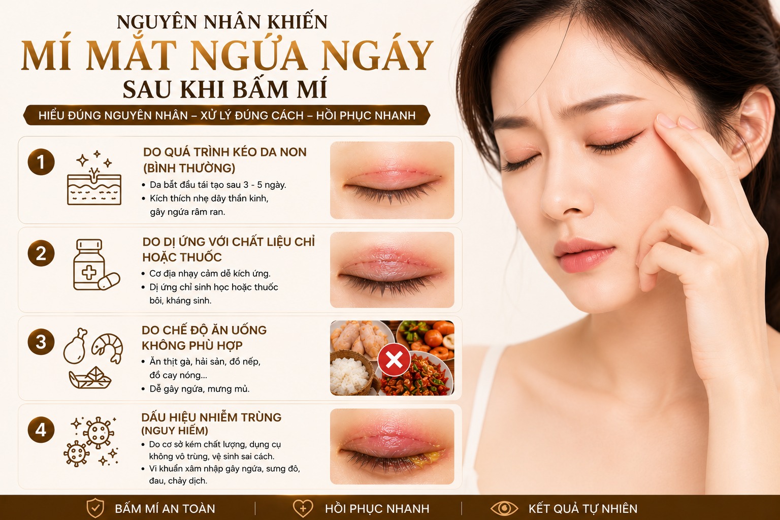 Nguyên nhân khiến nhấn mí xong bị ngứa