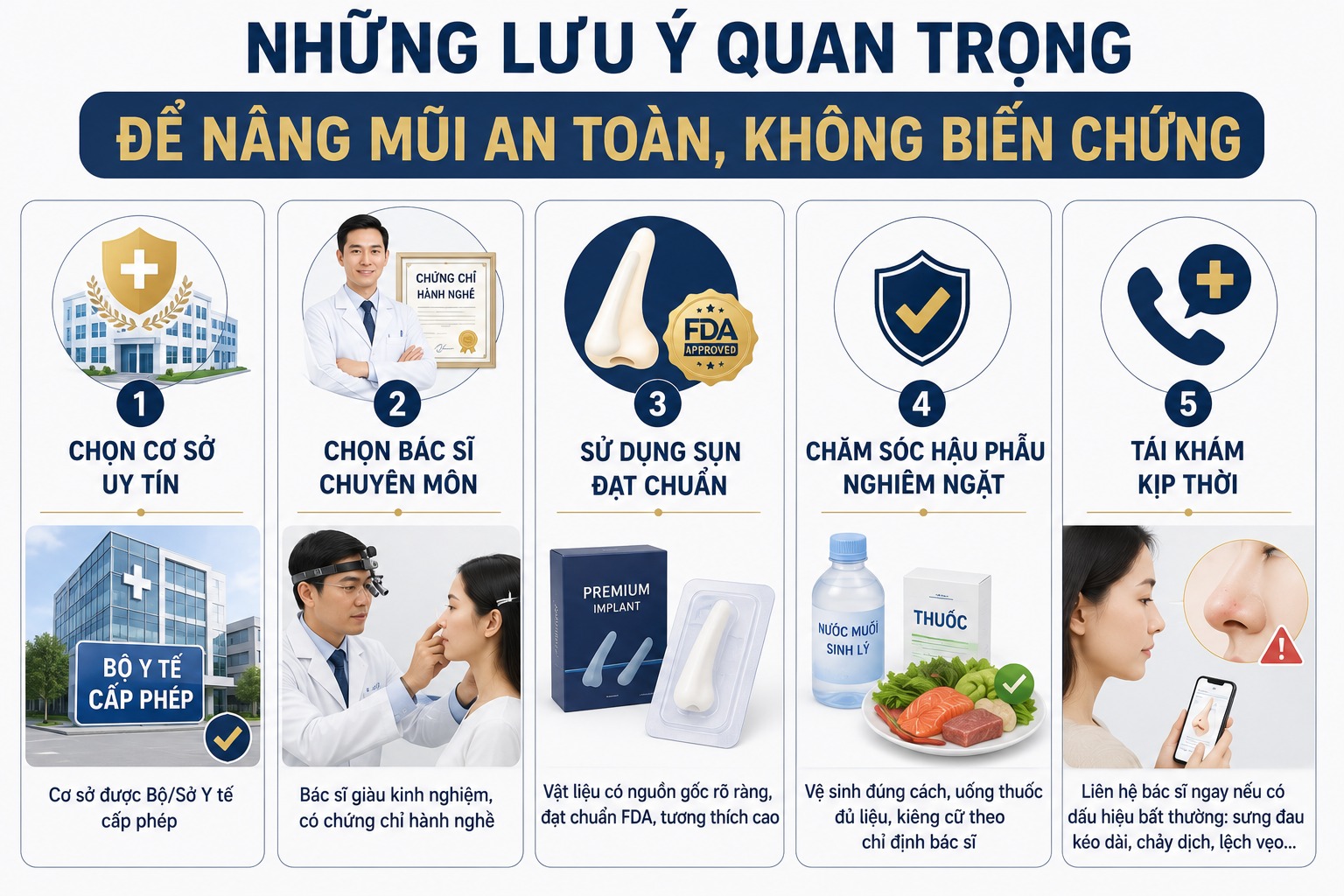 Lưu ý quan trọng để nâng mũi an toàn, không biến chứng