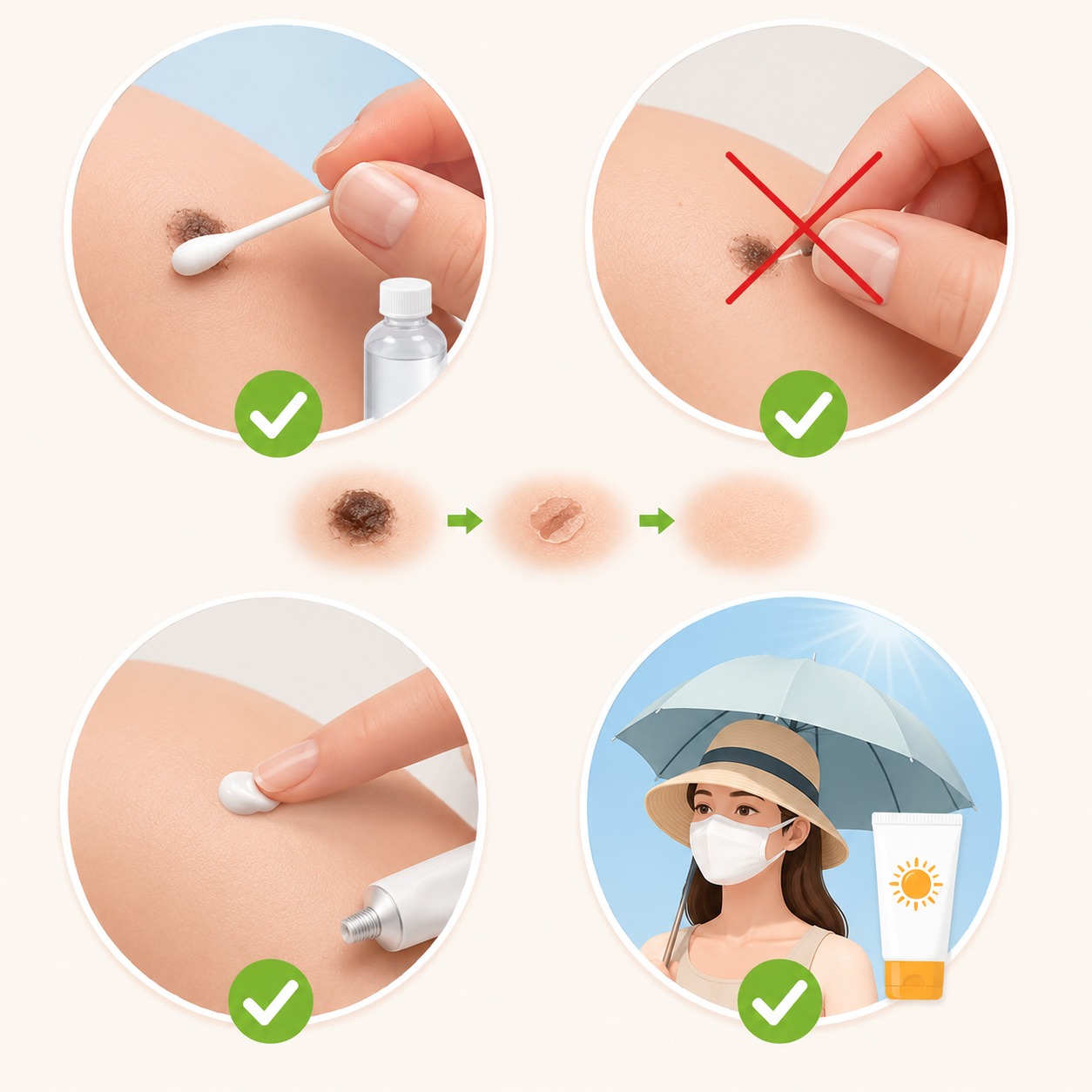 Tẩy nốt ruồi bao lâu thì lành hẳn? Cách chăm sóc để da mịn, không sẹo Cách chăm sóc giúp vết thương không để lại sẹo