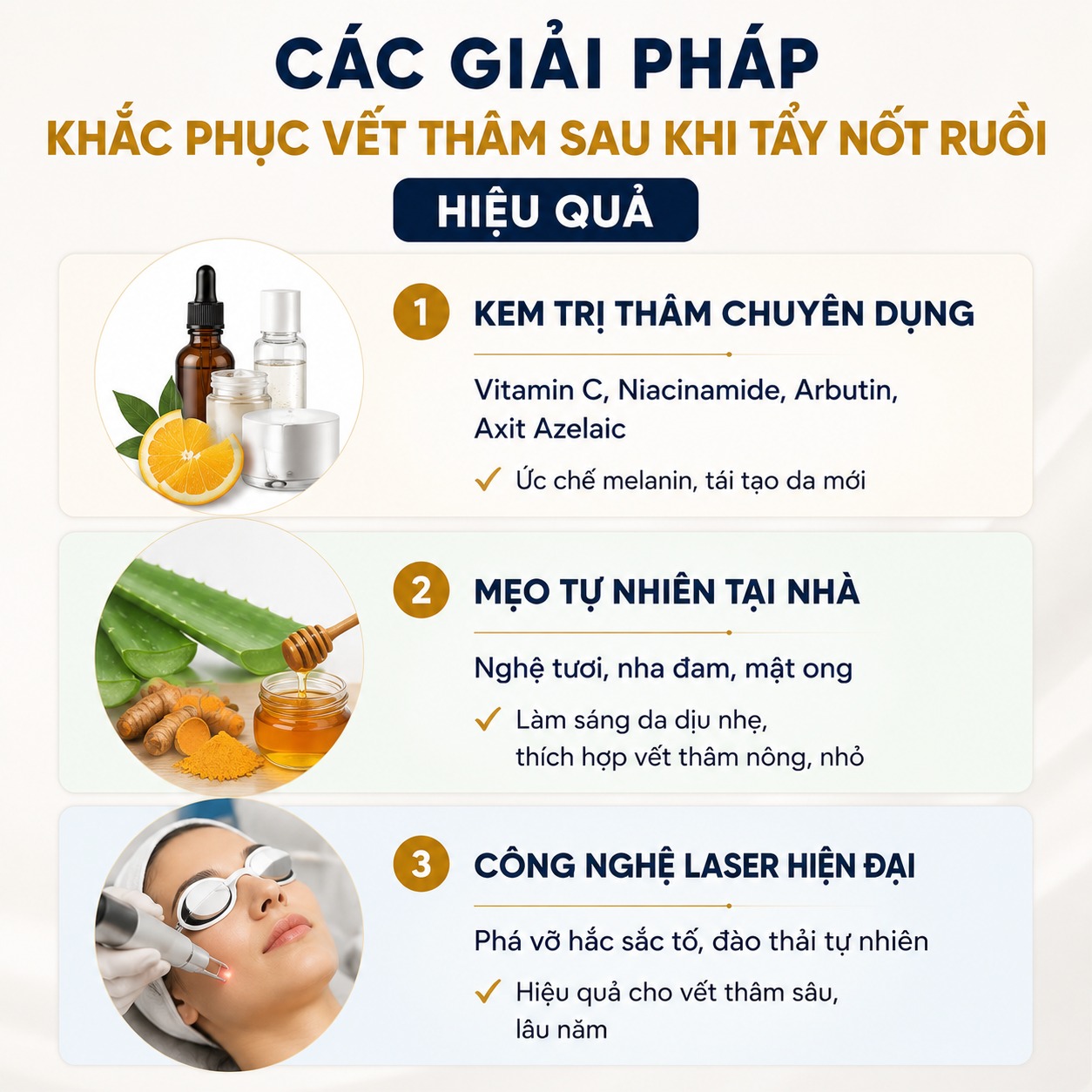 Tẩy nốt ruồi bị thâm có hết không? Cách khắc phục hiệu quả Giải pháp khắc phục vết thâm sau khi tẩy nốt ruồi hiệu quả