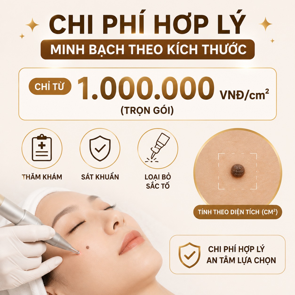 Tẩy nốt ruồi bôi gì cho hết sẹo? Mách bạn thời điểm vàng bôi kem ngừa sẹo Chi phí hợp lý, minh bạch theo kích thước