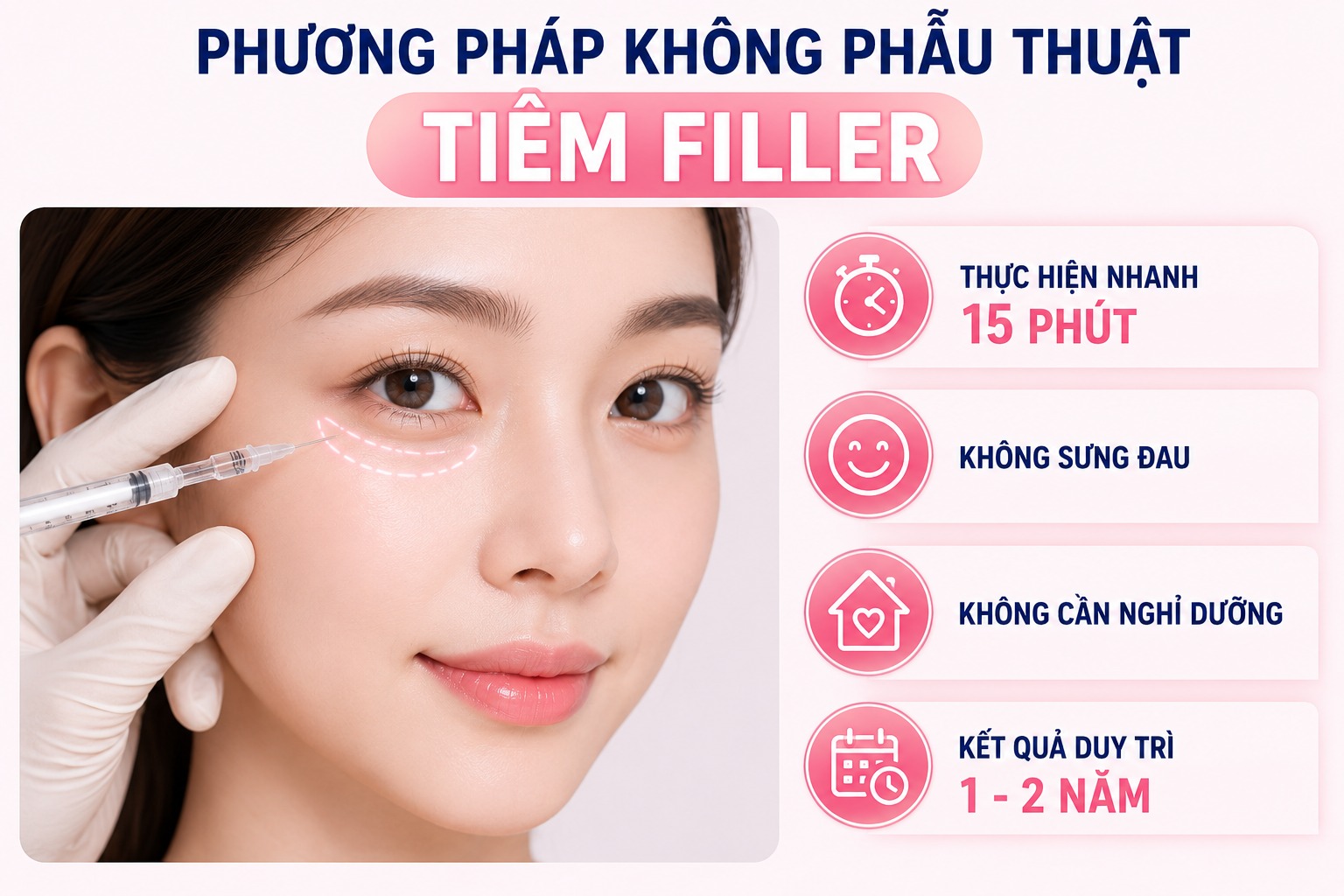 Xu hướng thẩm mỹ mắt cười tự nhiên, rạng rỡ chuẩn Hàn Phương pháp không phẫu thuật (Tiêm Filler)