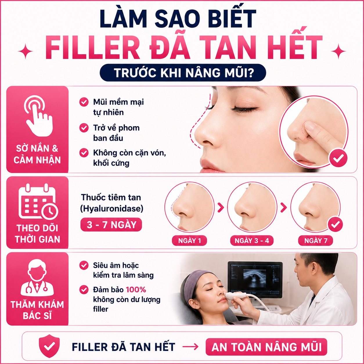 Làm sao biết filler đã tan hết trước khi nâng mũi?