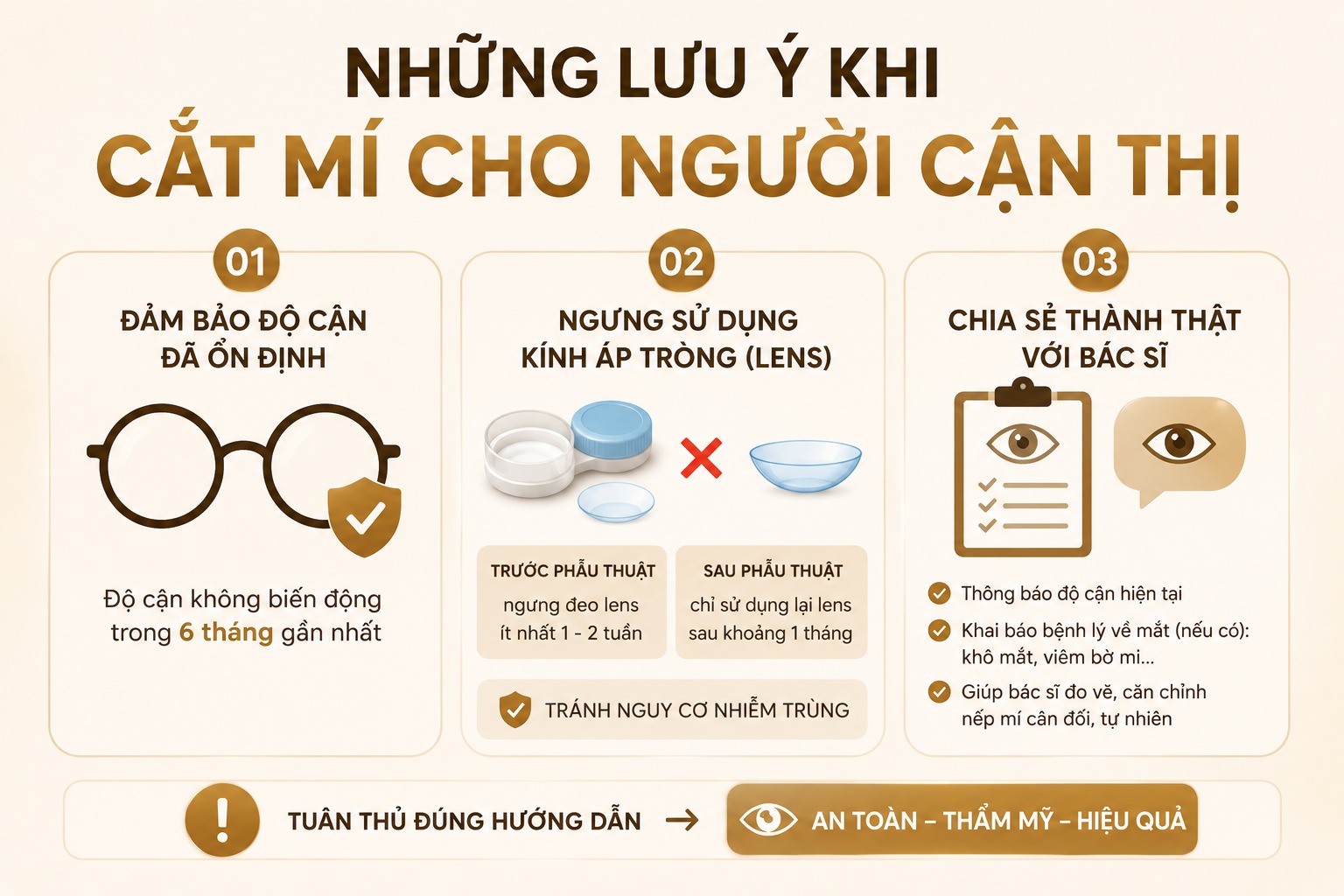 Lưu ý quan trọng khi cắt mí cho người cận thị