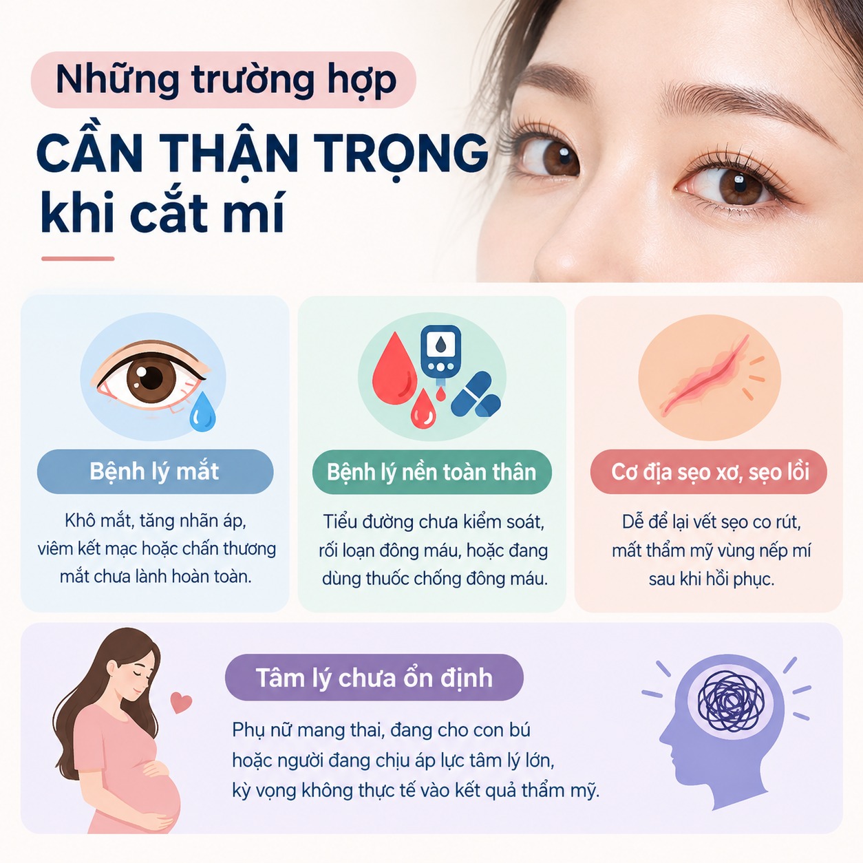 Những trường hợp cần thận trọng khi cắt mí