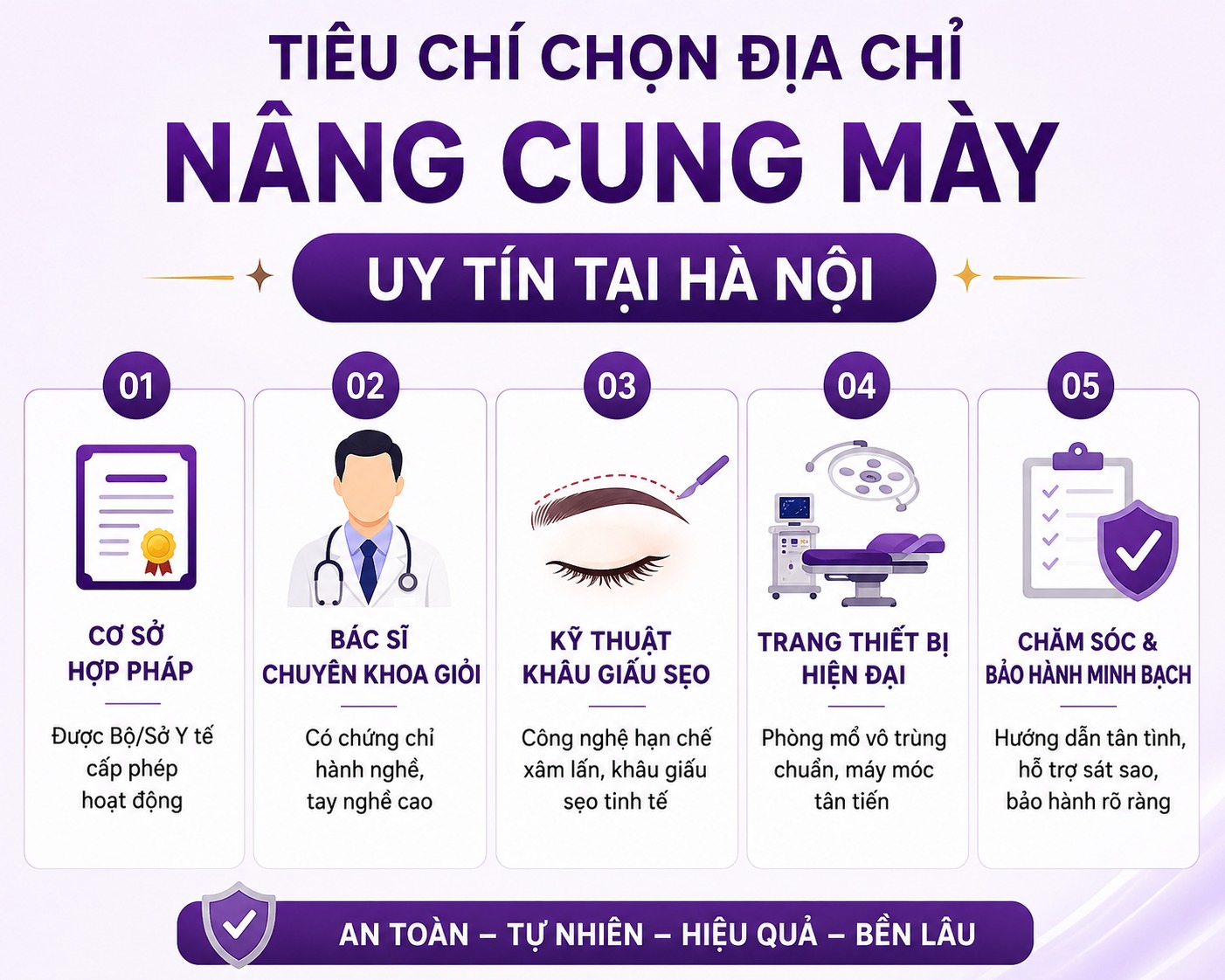 Tiêu chí lựa chọn địa chỉ nâng cung mày tại Hà Nội uy tín