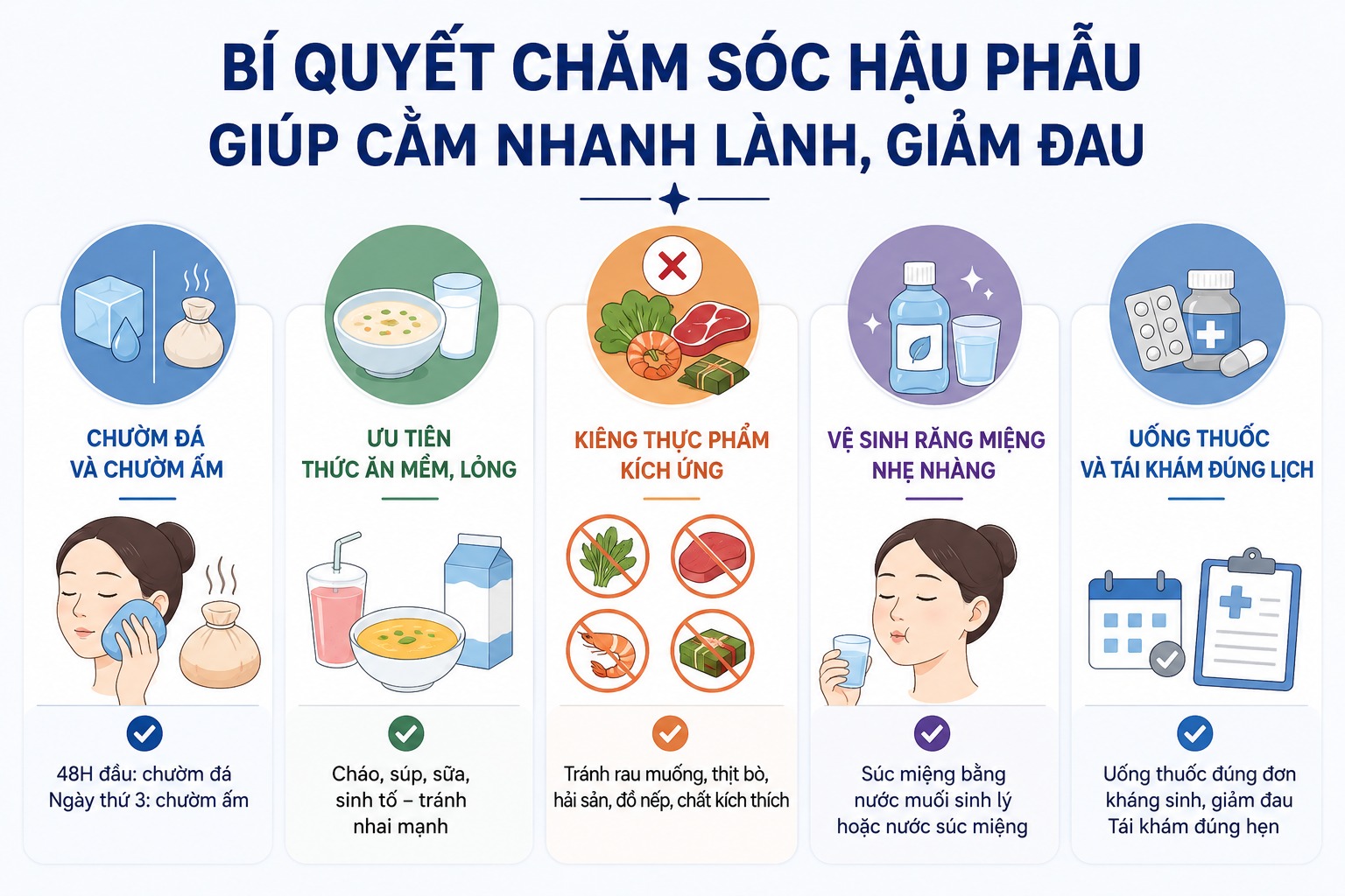 Bí quyết chăm sóc hậu phẫu giúp cằm nhanh lành, giảm đau
