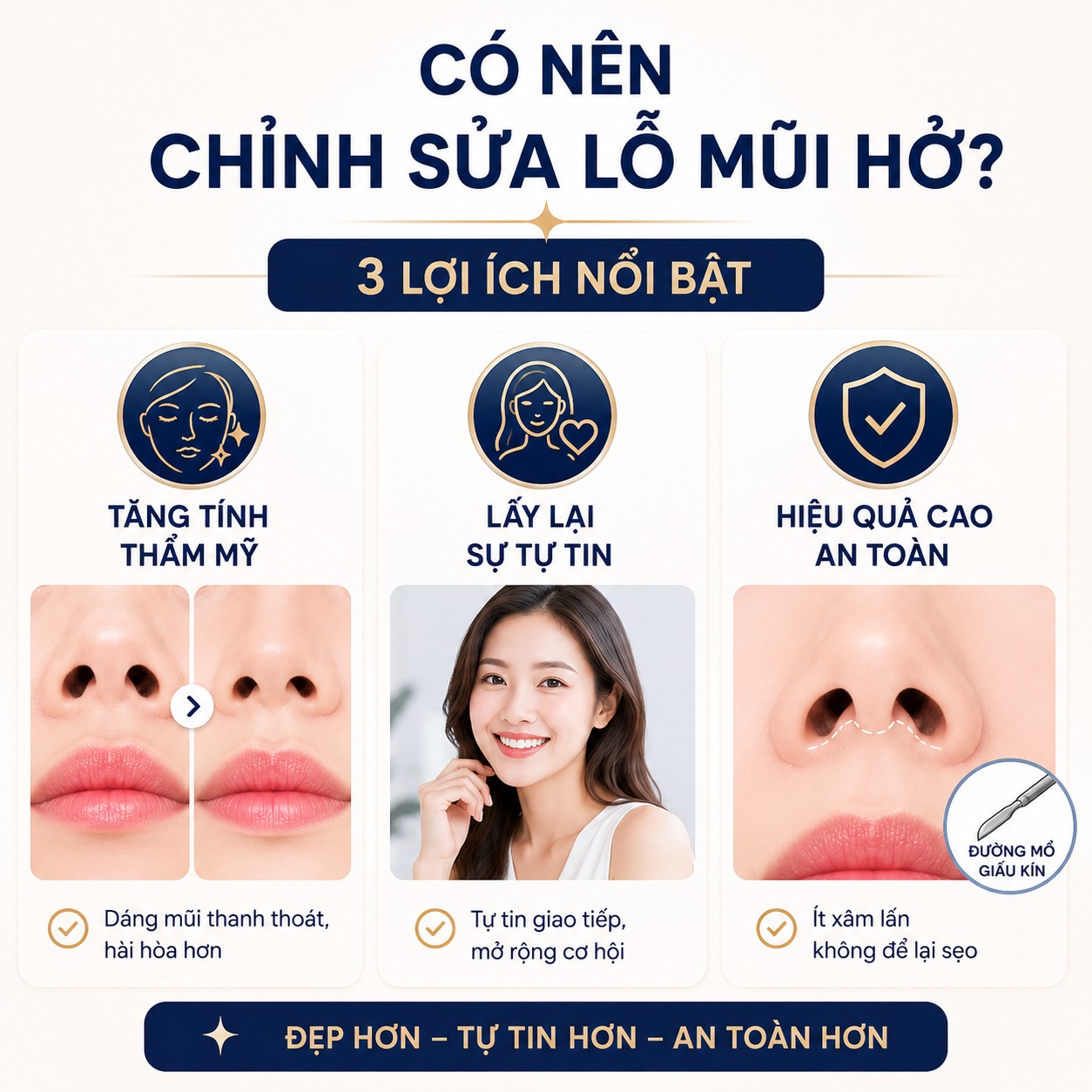 Lỗ mũi hở có sửa được không? Bí quyết sở hữu dáng mũi kín, chuẩn đẹp Có nên chỉnh sửa lỗ mũi hở không?