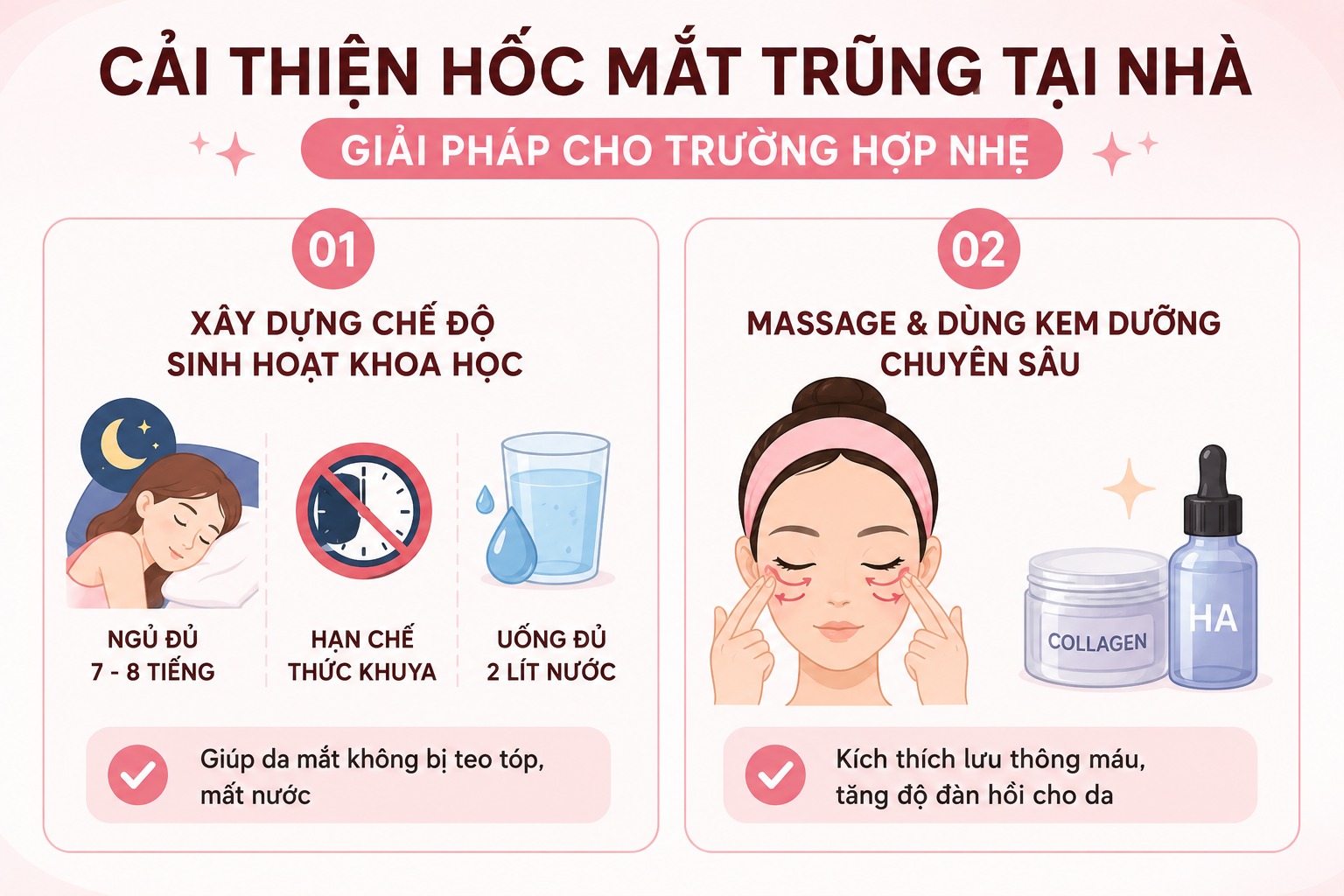 Cải thiện hốc mắt trũng tại nhà