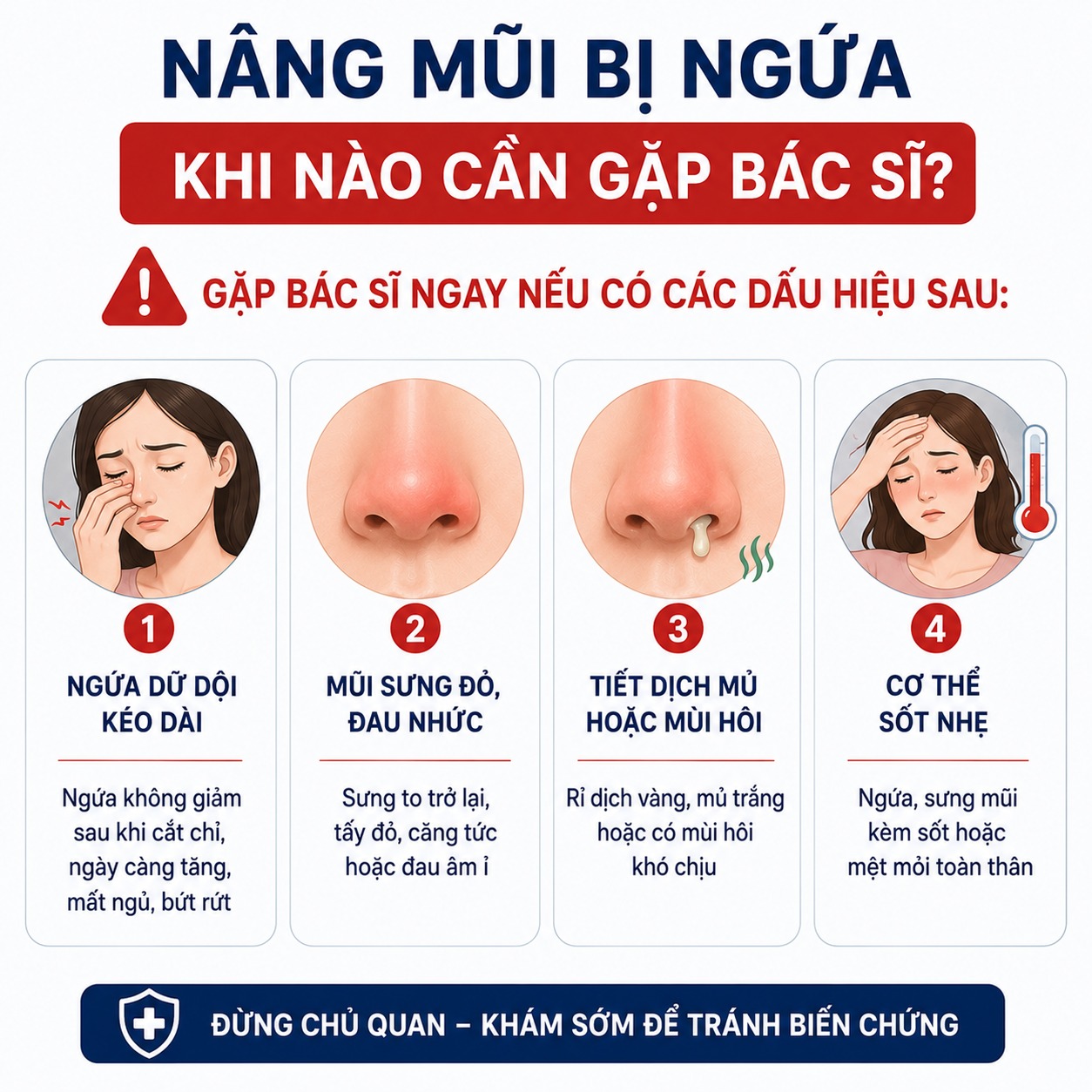 Nâng mũi bị ngứa khi nào cần gặp bác sĩ?