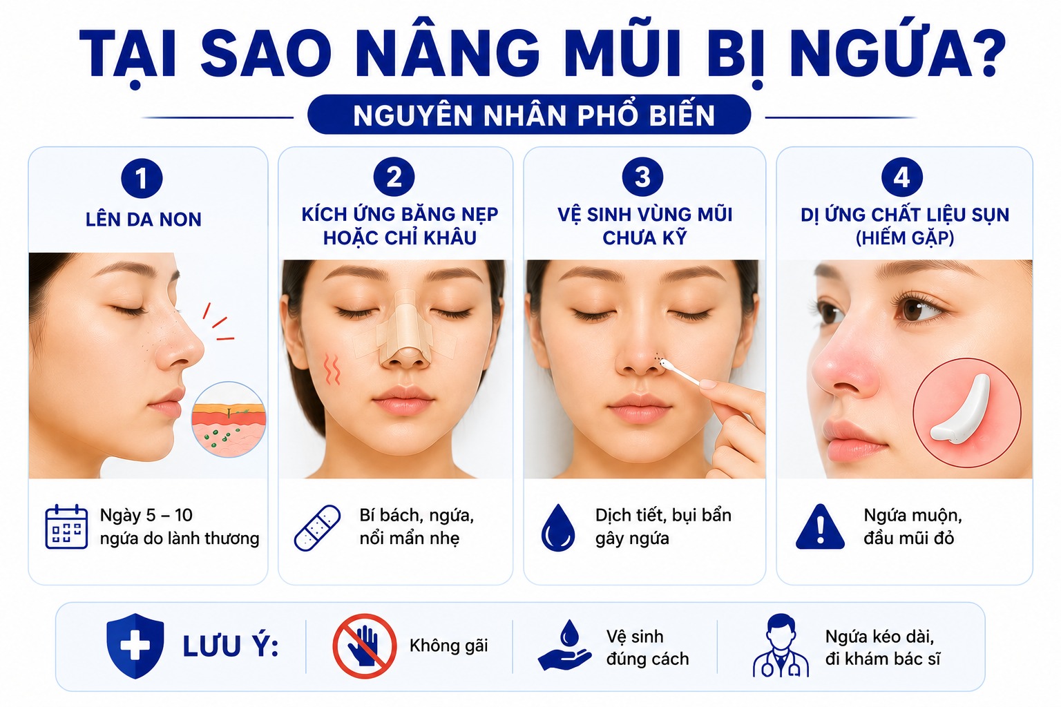 Tại sao nâng mũi bị ngứa?
