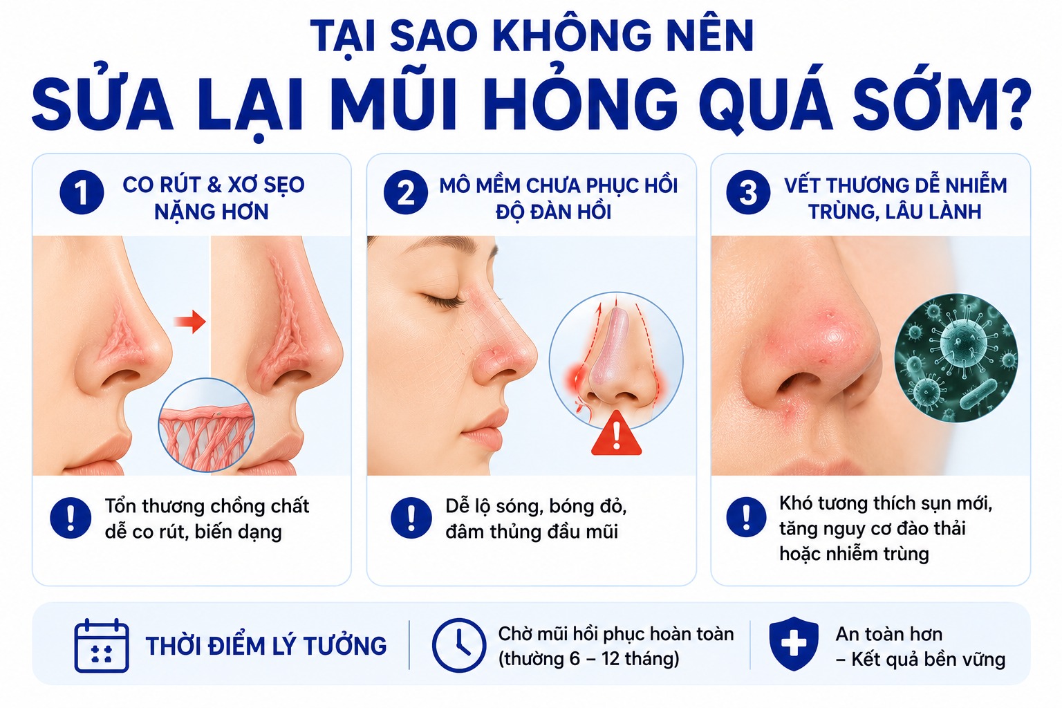 Tại sao không nên sửa lại mũi hỏng quá sớm?