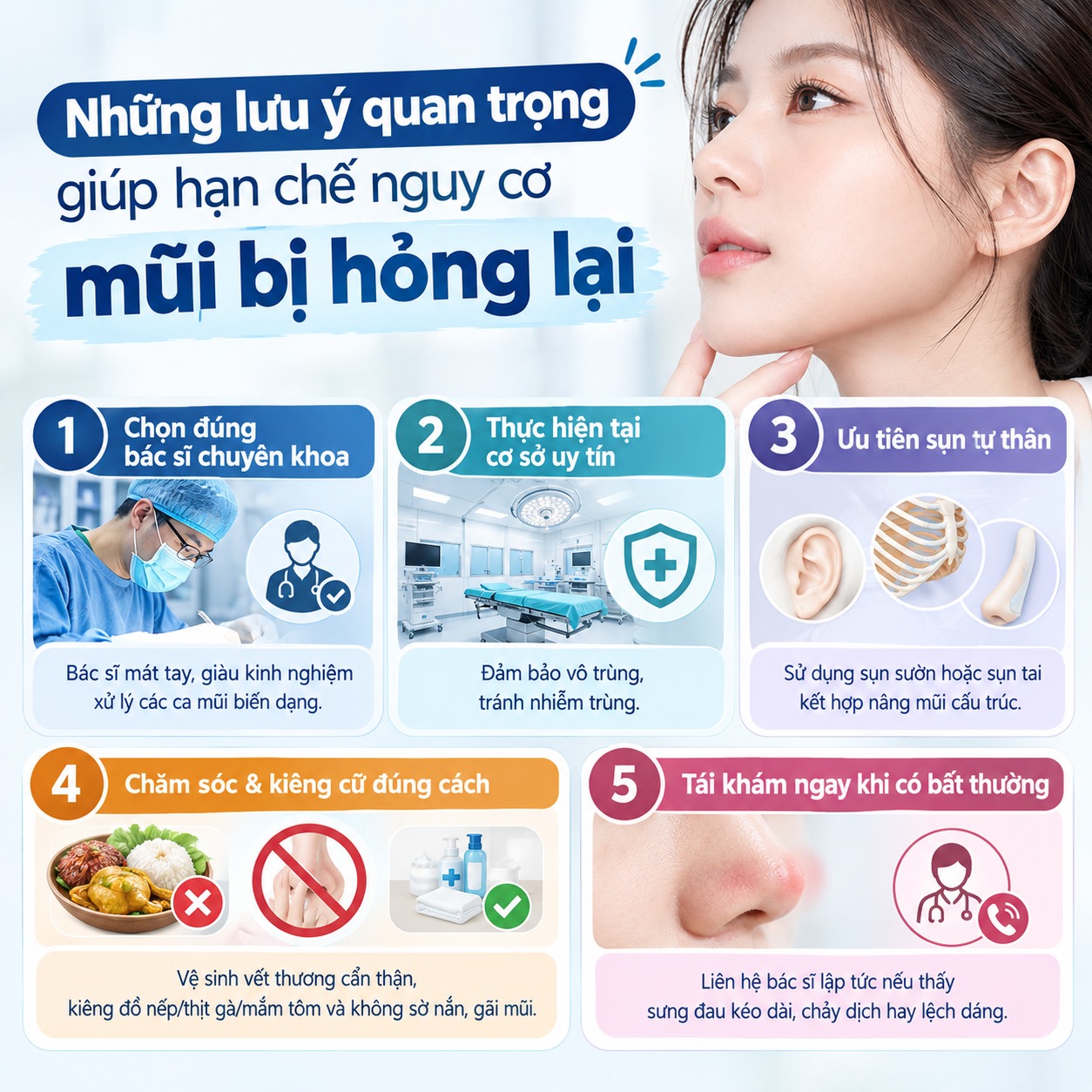 Những lưu ý quan trọng giúp hạn chế nguy cơ mũi bị hỏng lại