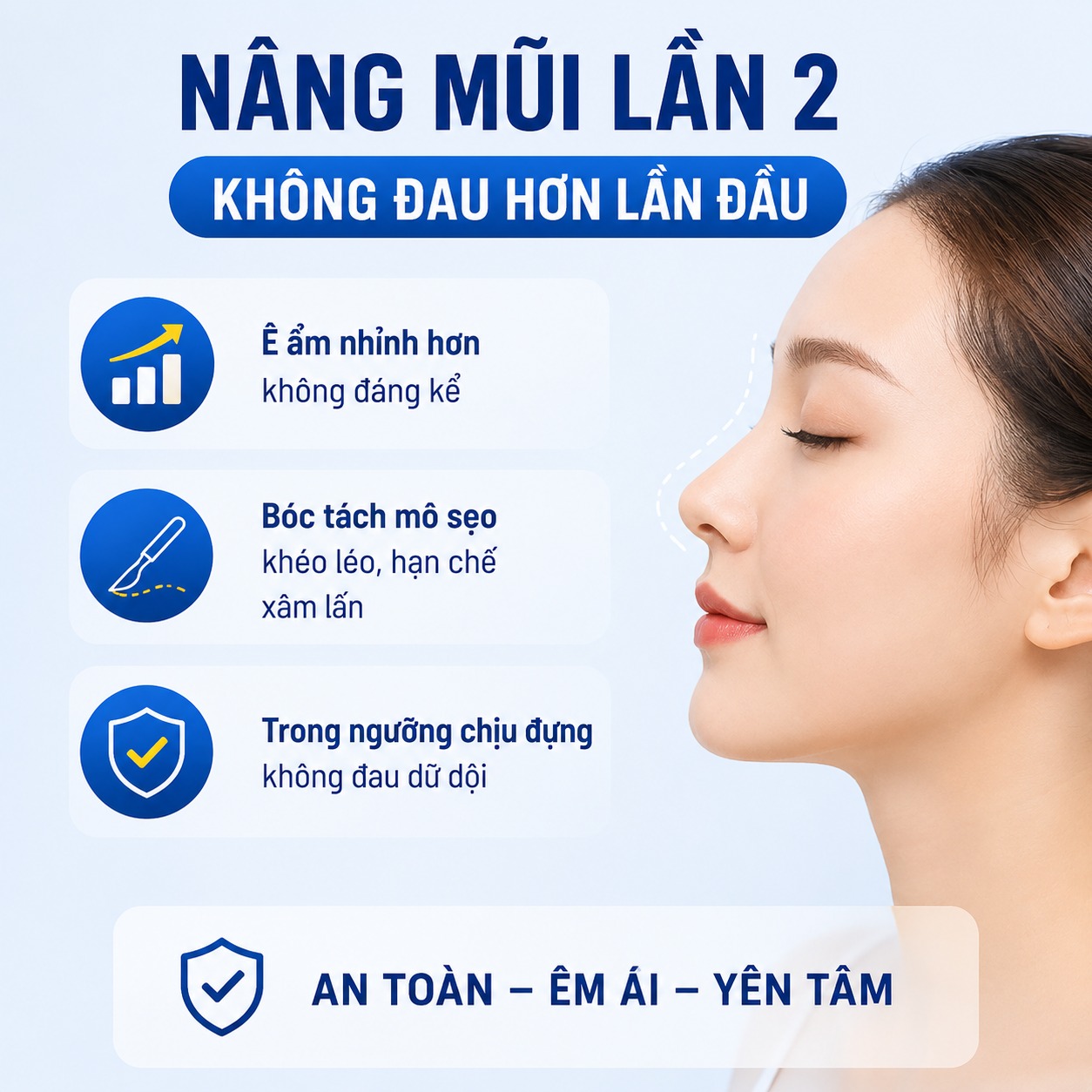 Nâng mũi lần 2 có đau không? Đau hơn lần đầu tiên không?