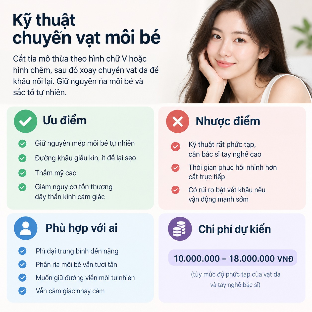 Kỹ thuật chuyển vạt môi bé