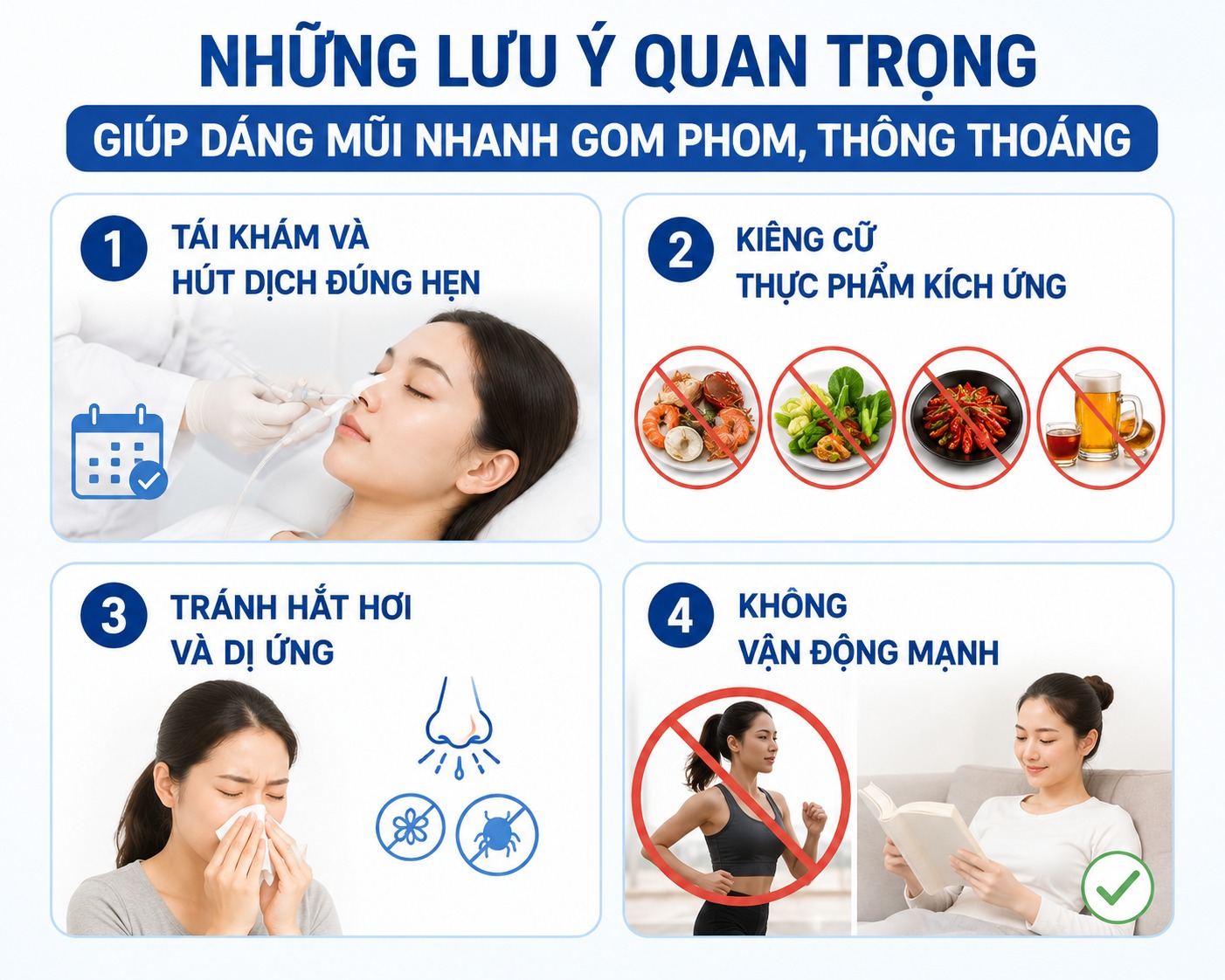 Sau nâng mũi bị nghẹt có sao không? Cách khắc phục an toàn tại nhà Lưu ý quan trọng giúp dáng mũi nhanh gom phom, thông thoáng