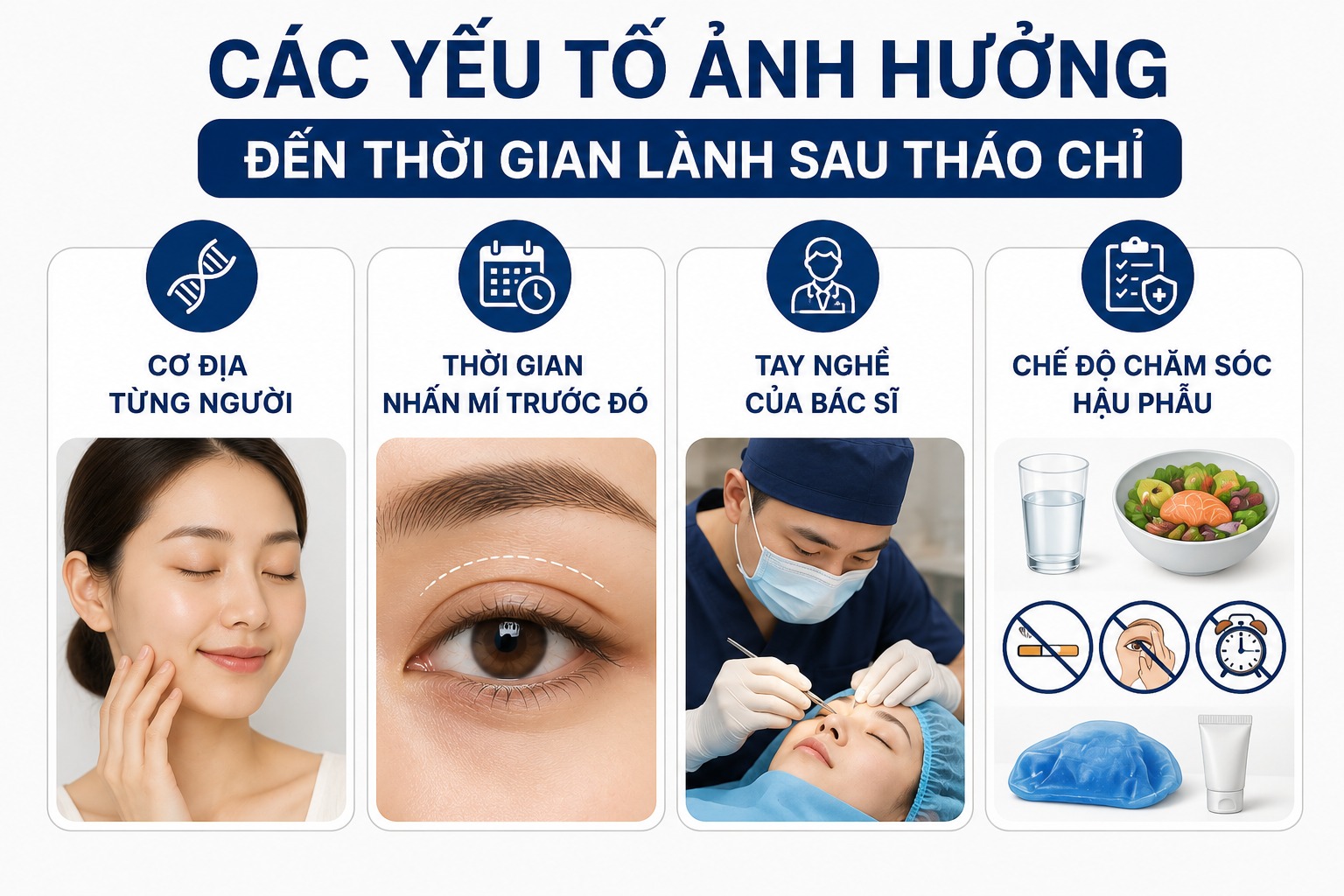 Yếu tố ảnh hưởng đến thời gian lành sau tháo chỉ