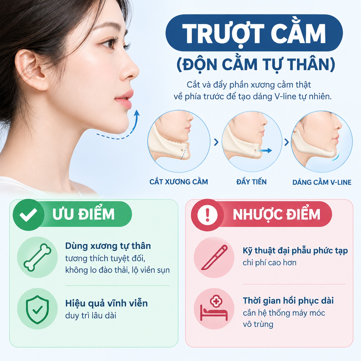 Trượt cằm (Độn cằm tự thân)