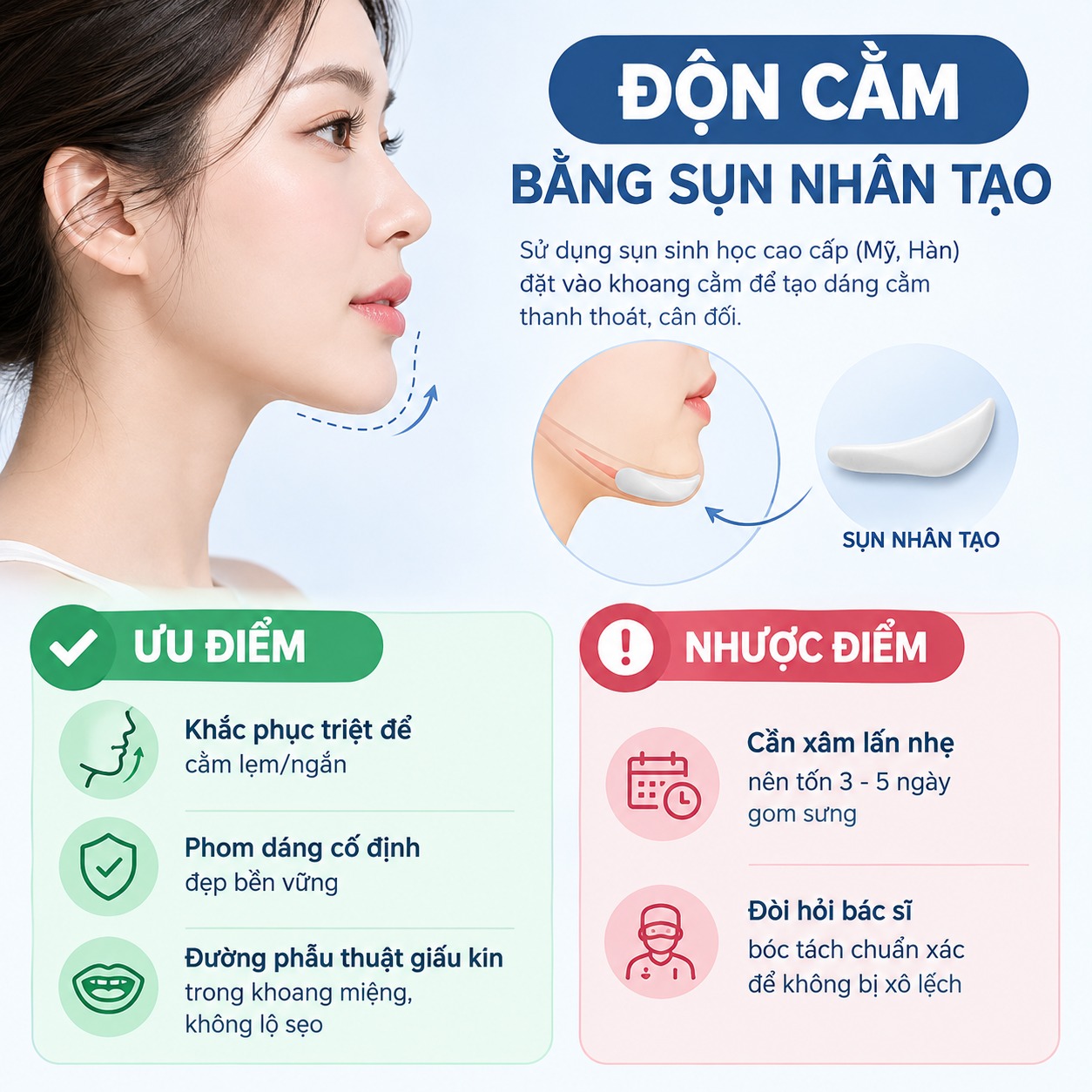 Độn cằm bằng sụn nhân tạo